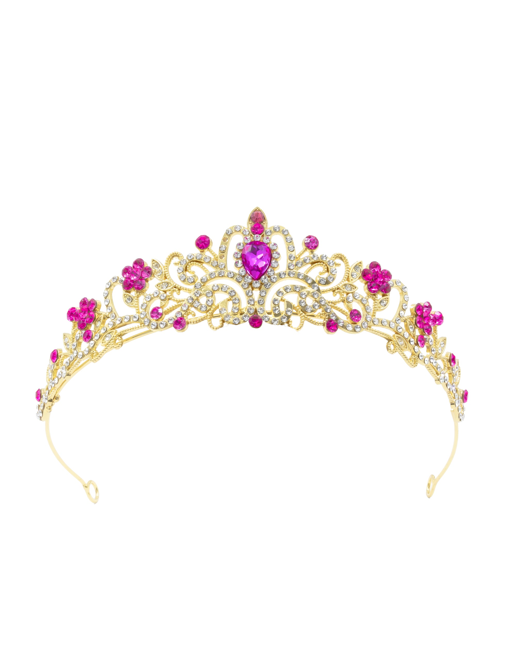 Corona Dorada de Diadema con piedras  - M123 Oro Laminado
