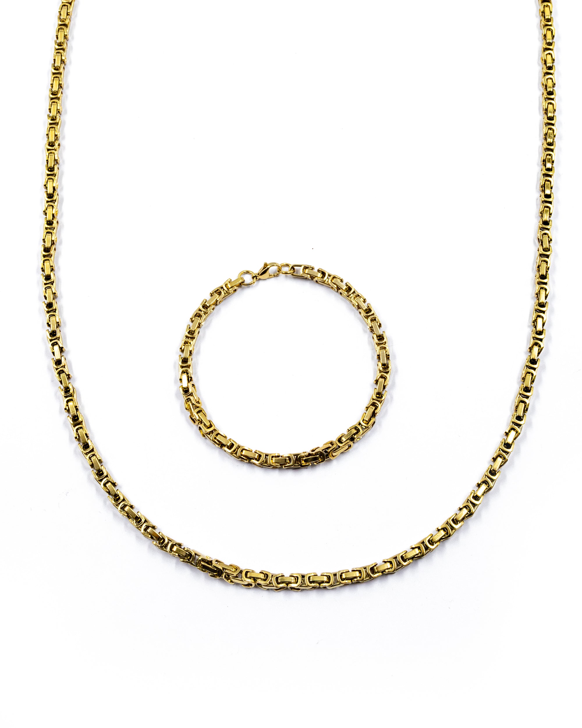 Cadena con Pulsera Dorada - M17 Acero Inoxidable