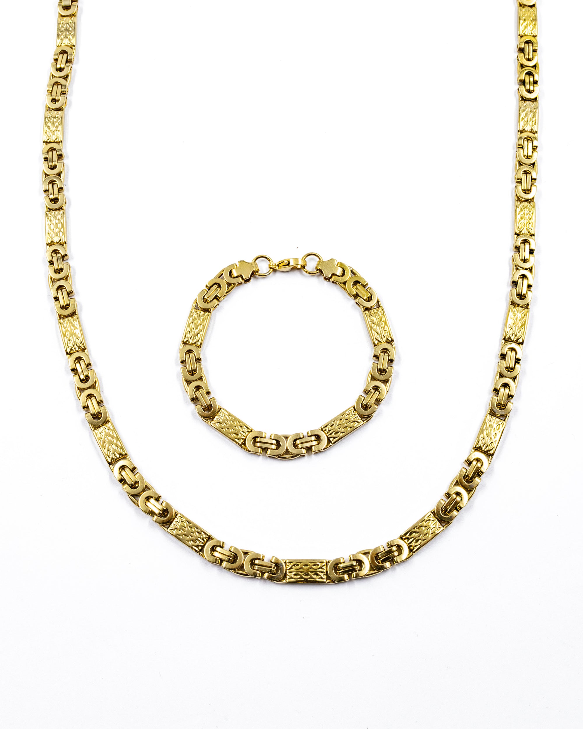 Cadena con Pulsera Dorada - M30 Acero Inoxidable