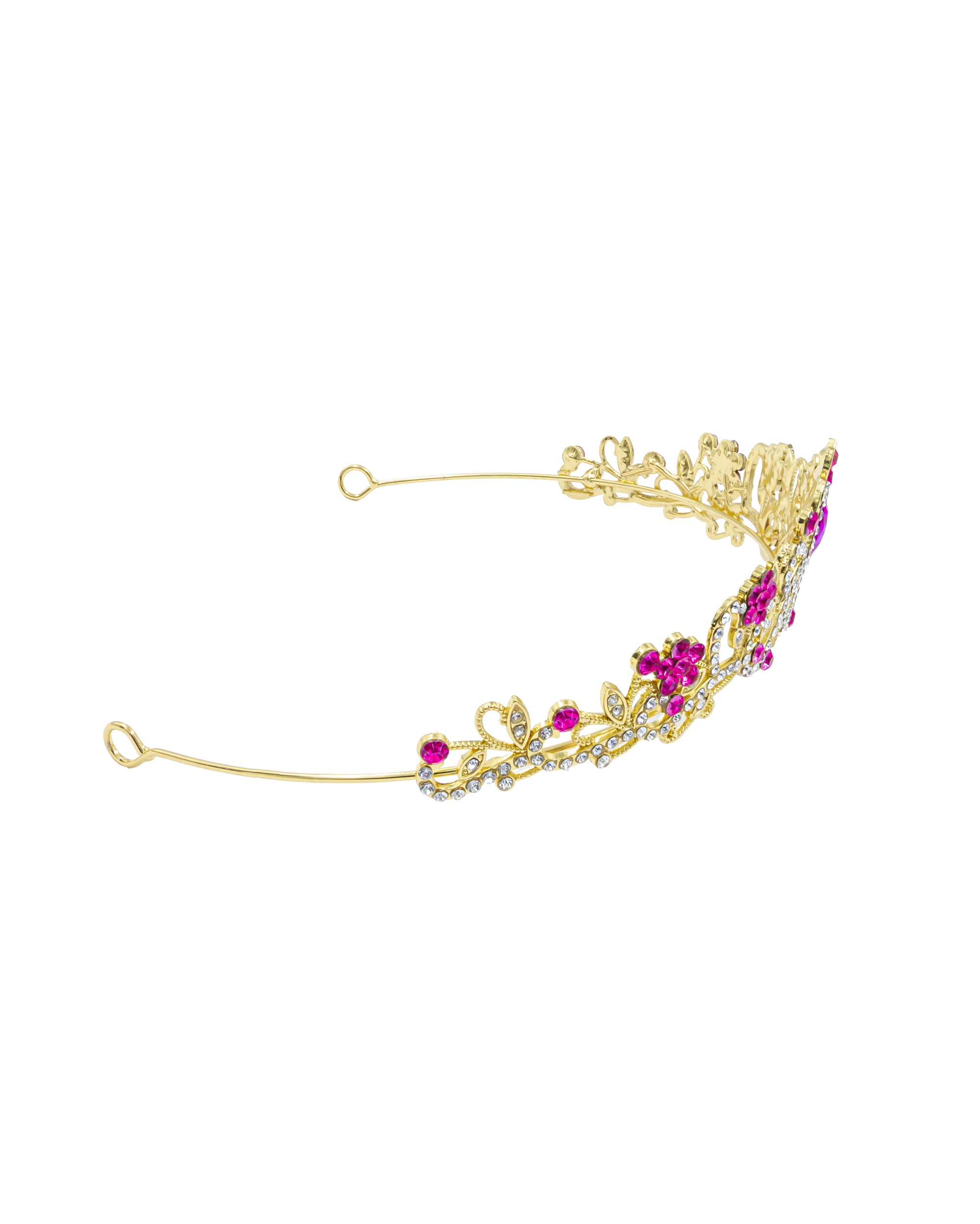 Corona Dorada de Diadema con piedras  - M123 Oro Laminado