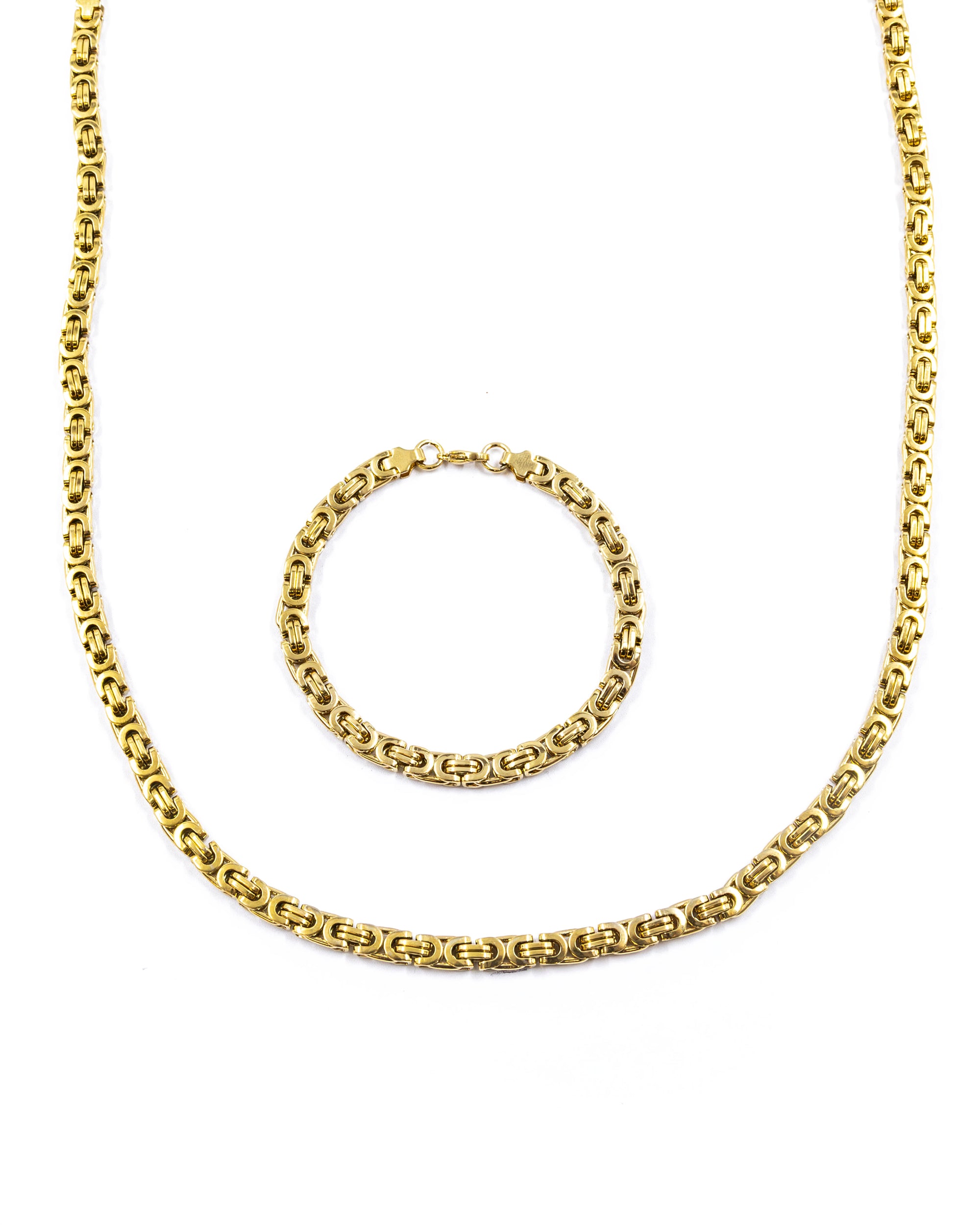 Cadena con Pulsera Dorada - M19 Acero Inoxidable