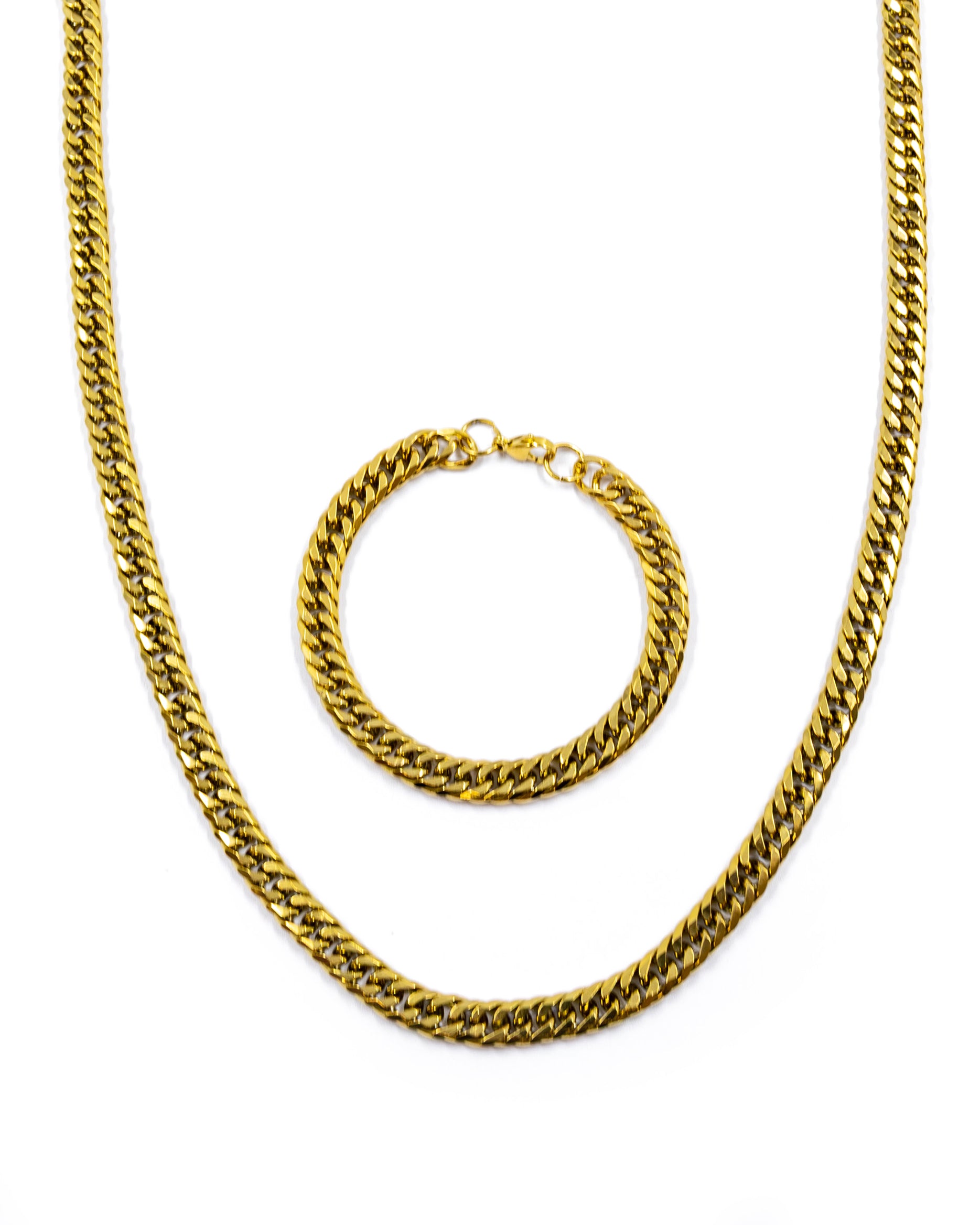 Cadena con Pulsera Dorada - M49 Acero Inoxidable