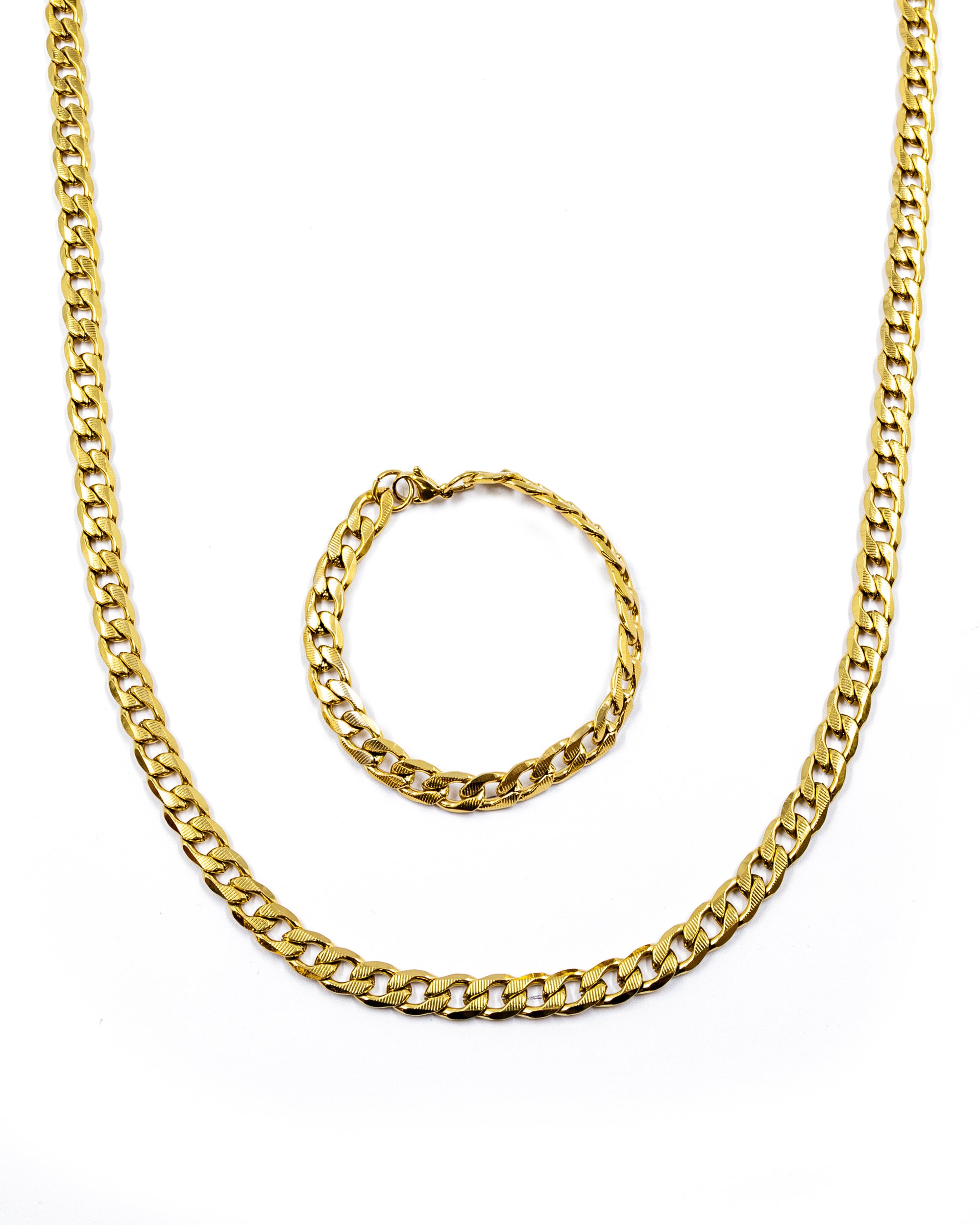 Cadena con Pulsera Dorada - M41 Acero Inoxidable