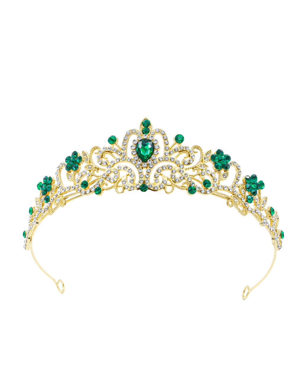 Corona Dorada de Diadema con piedras  - M124 Oro Laminado