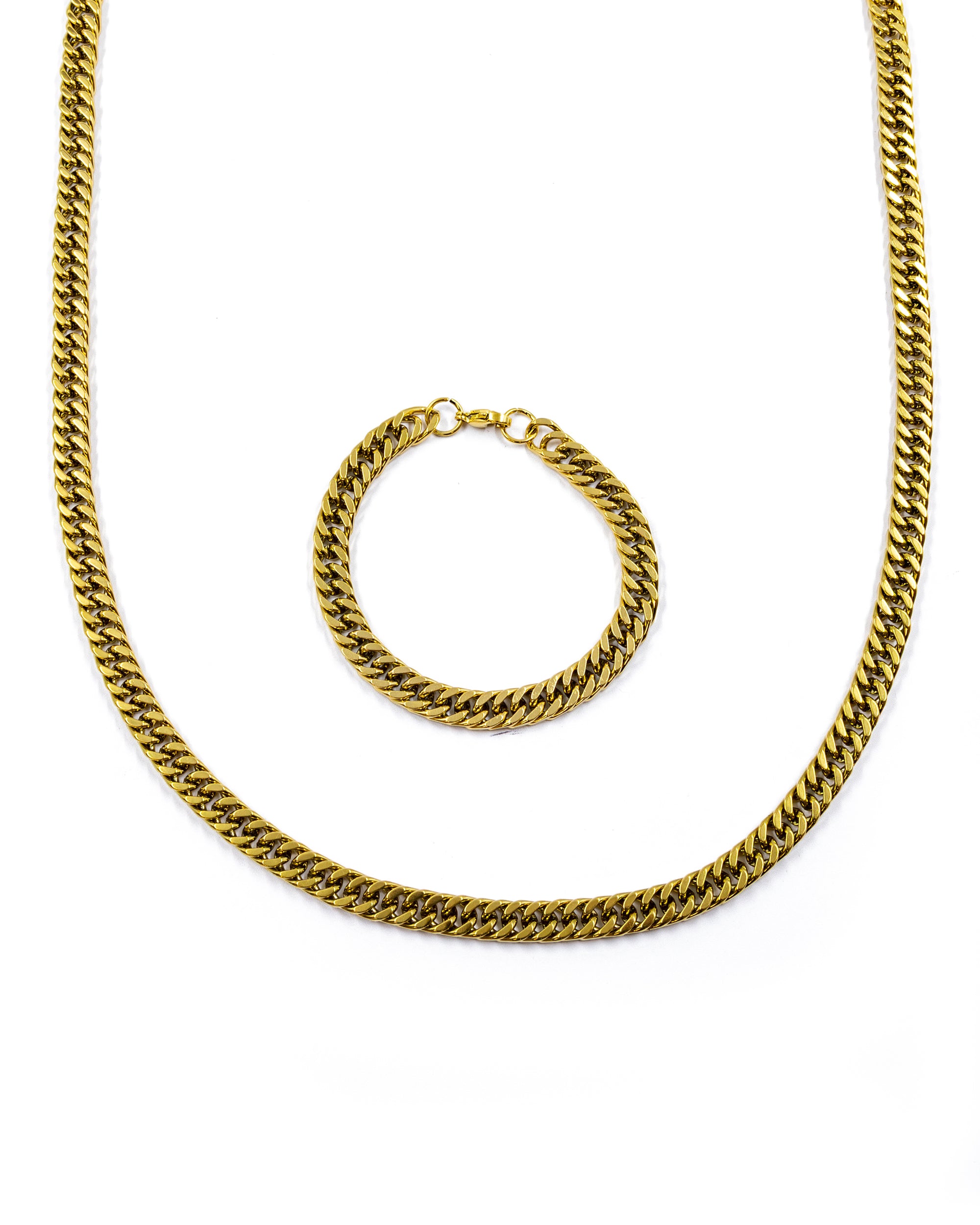 Cadena con Pulsera Dorada - M54 Acero Inoxidable