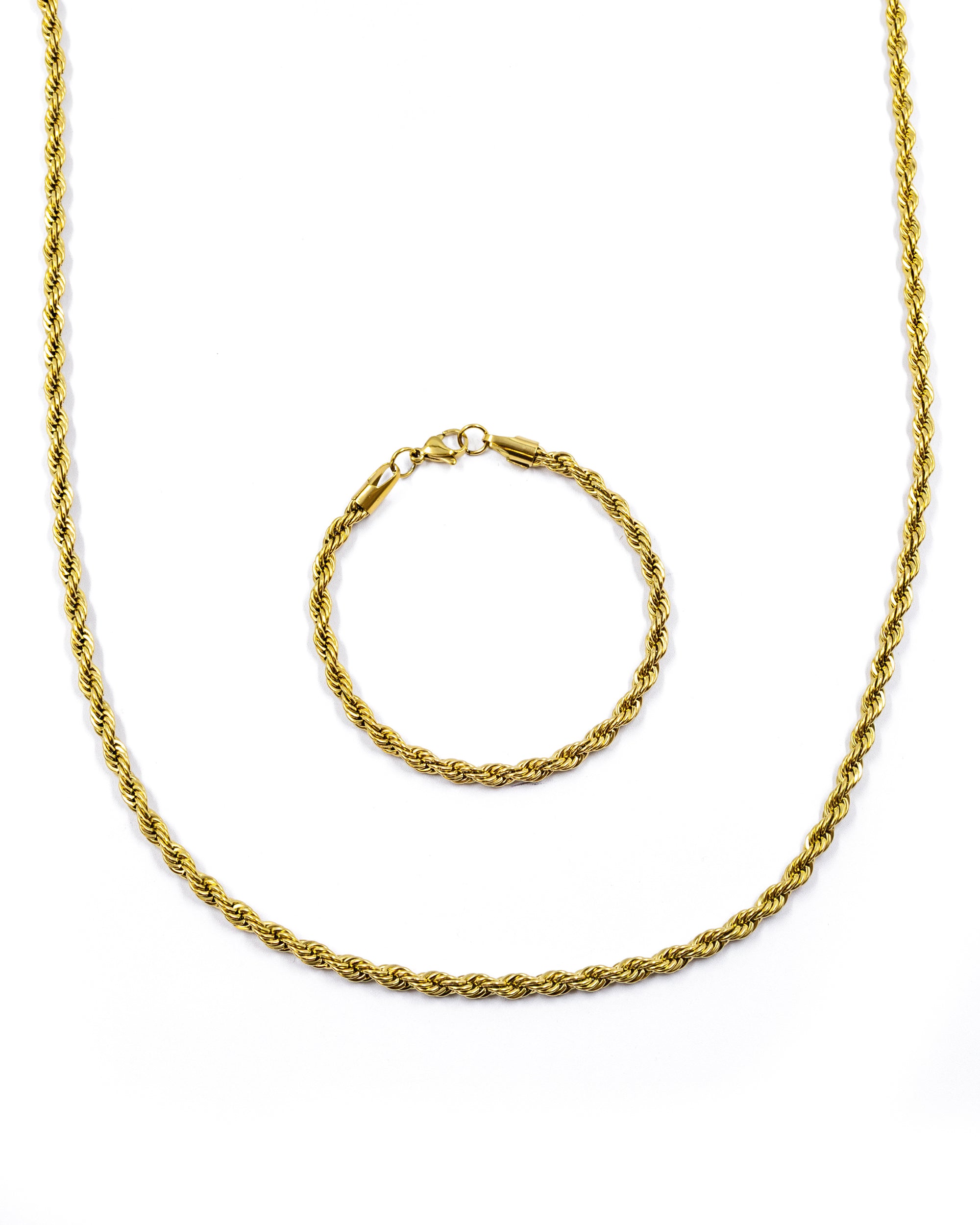 Cadena con Pulsera Dorada - M50 Acero Inoxidable