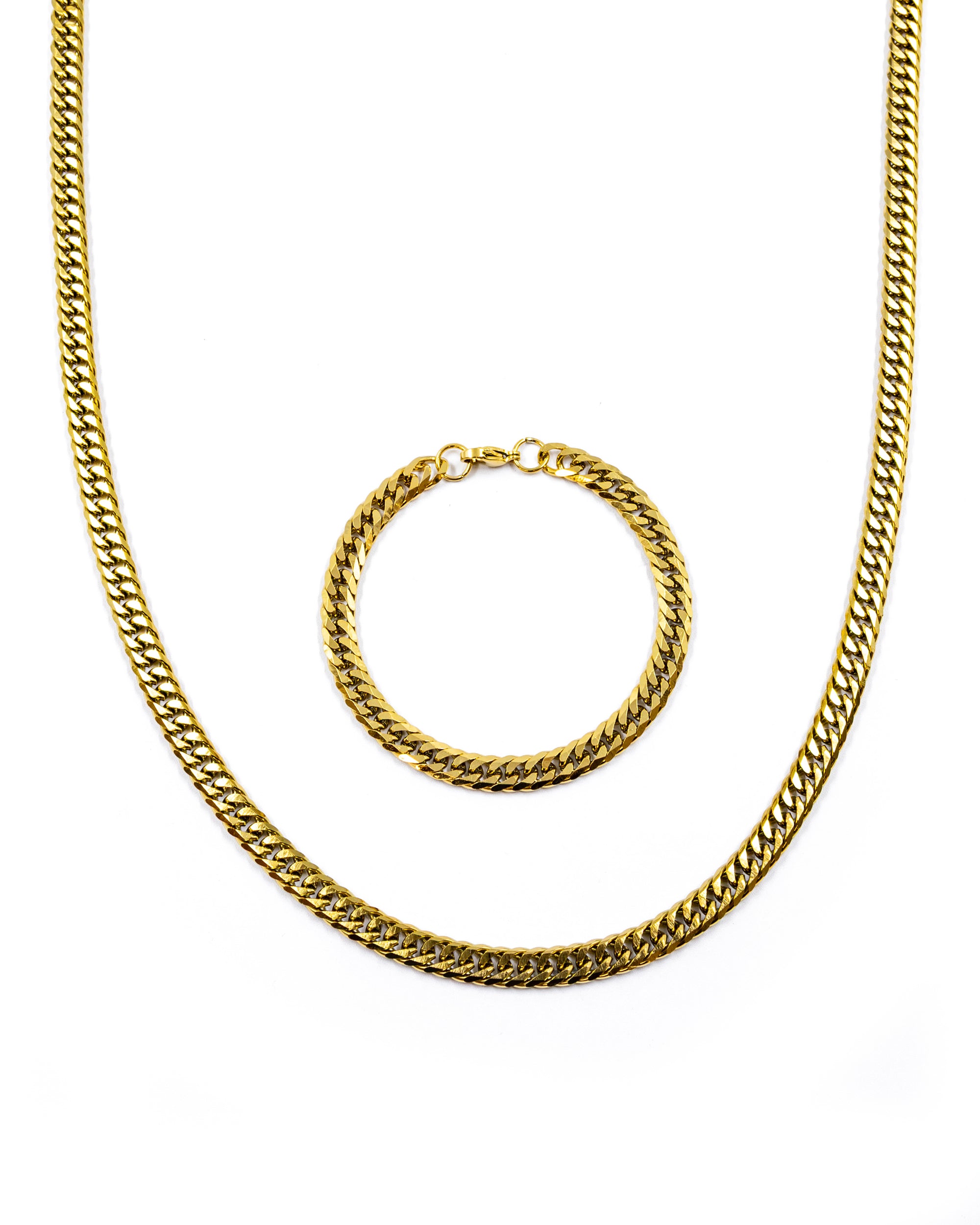 Cadena con Pulsera Dorada - M53 Acero Inoxidable