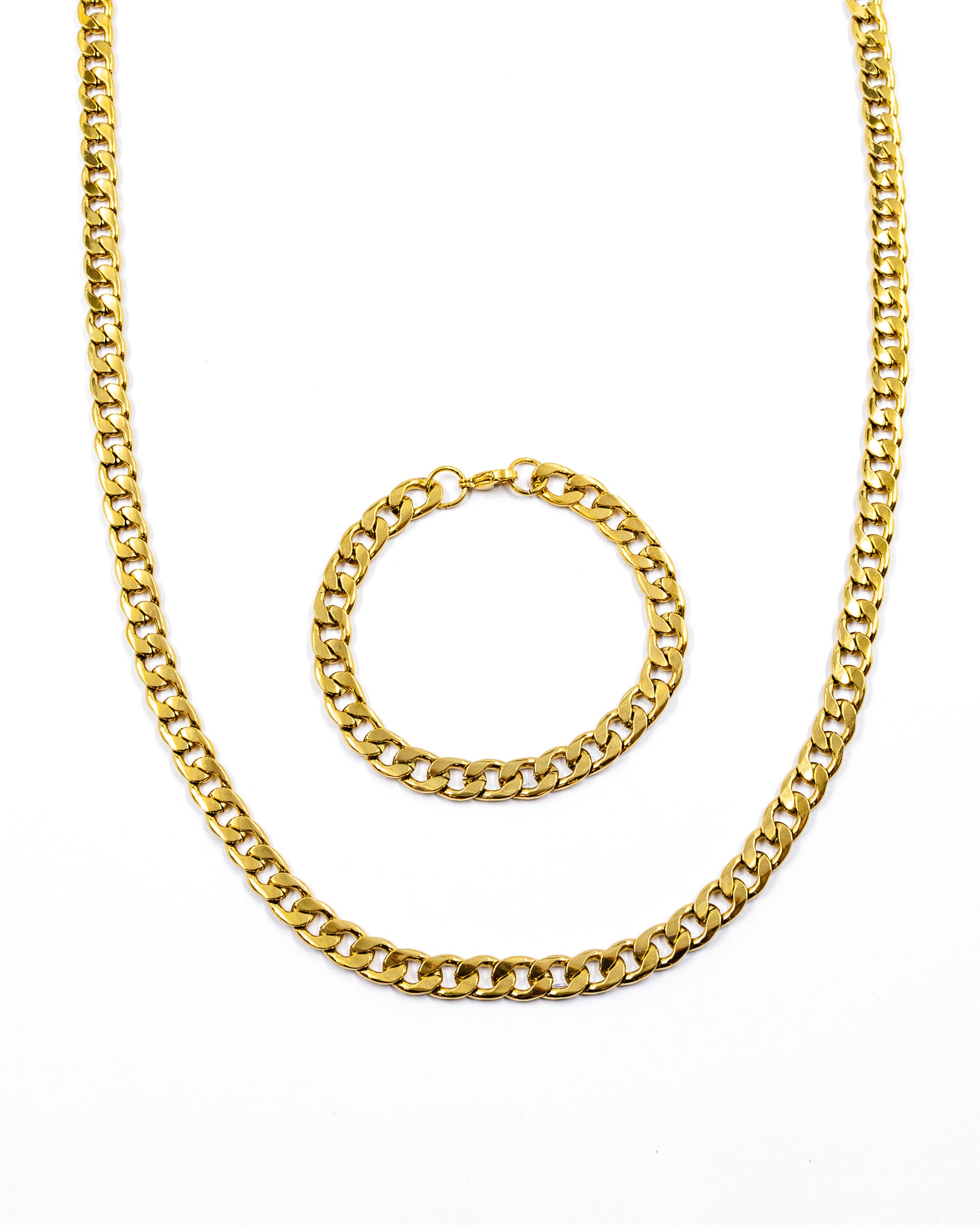 Cadena con Pulsera Dorada - M47 Acero Inoxidable
