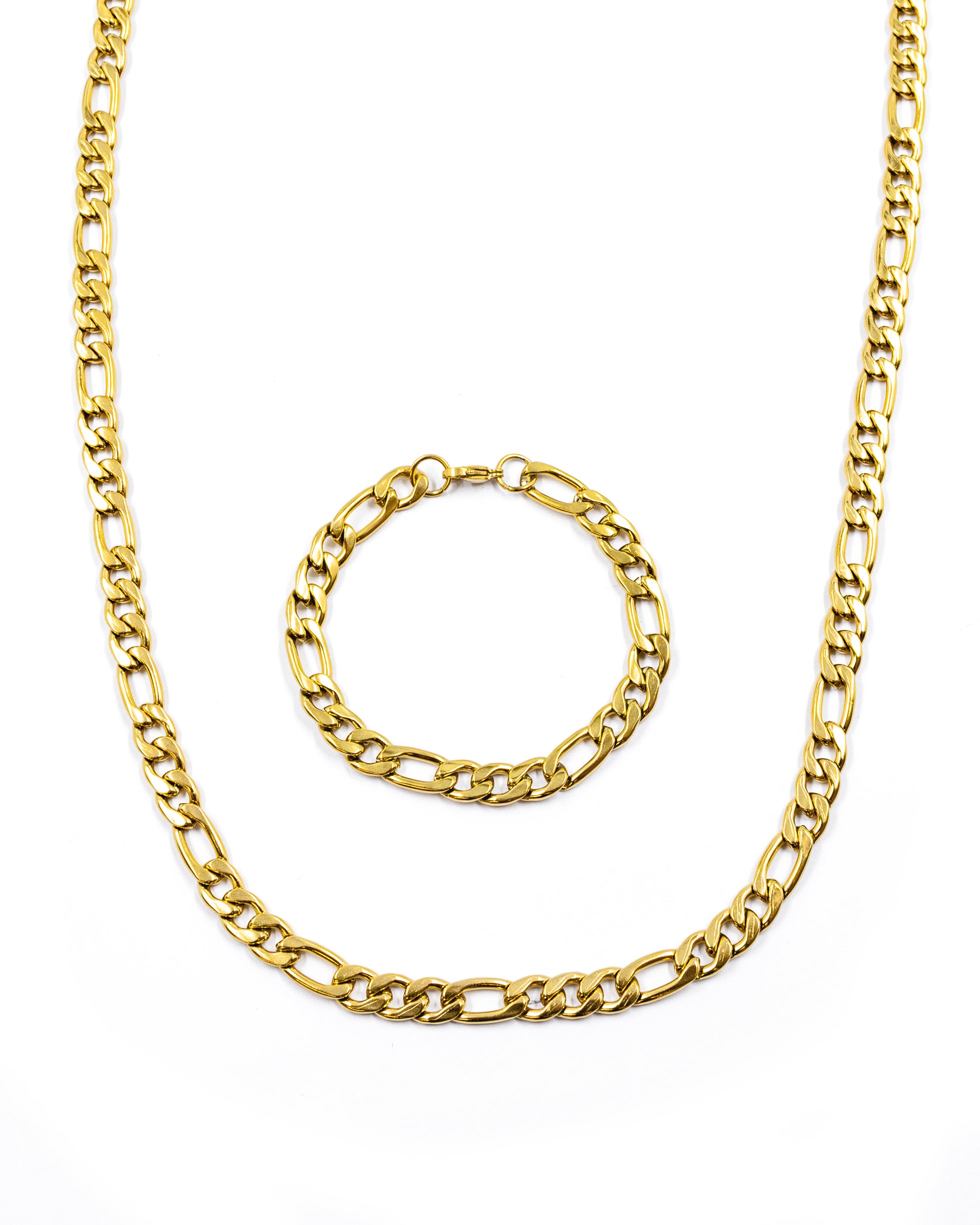 Cadena con Pulsera Dorada - M48 Acero Inoxidable