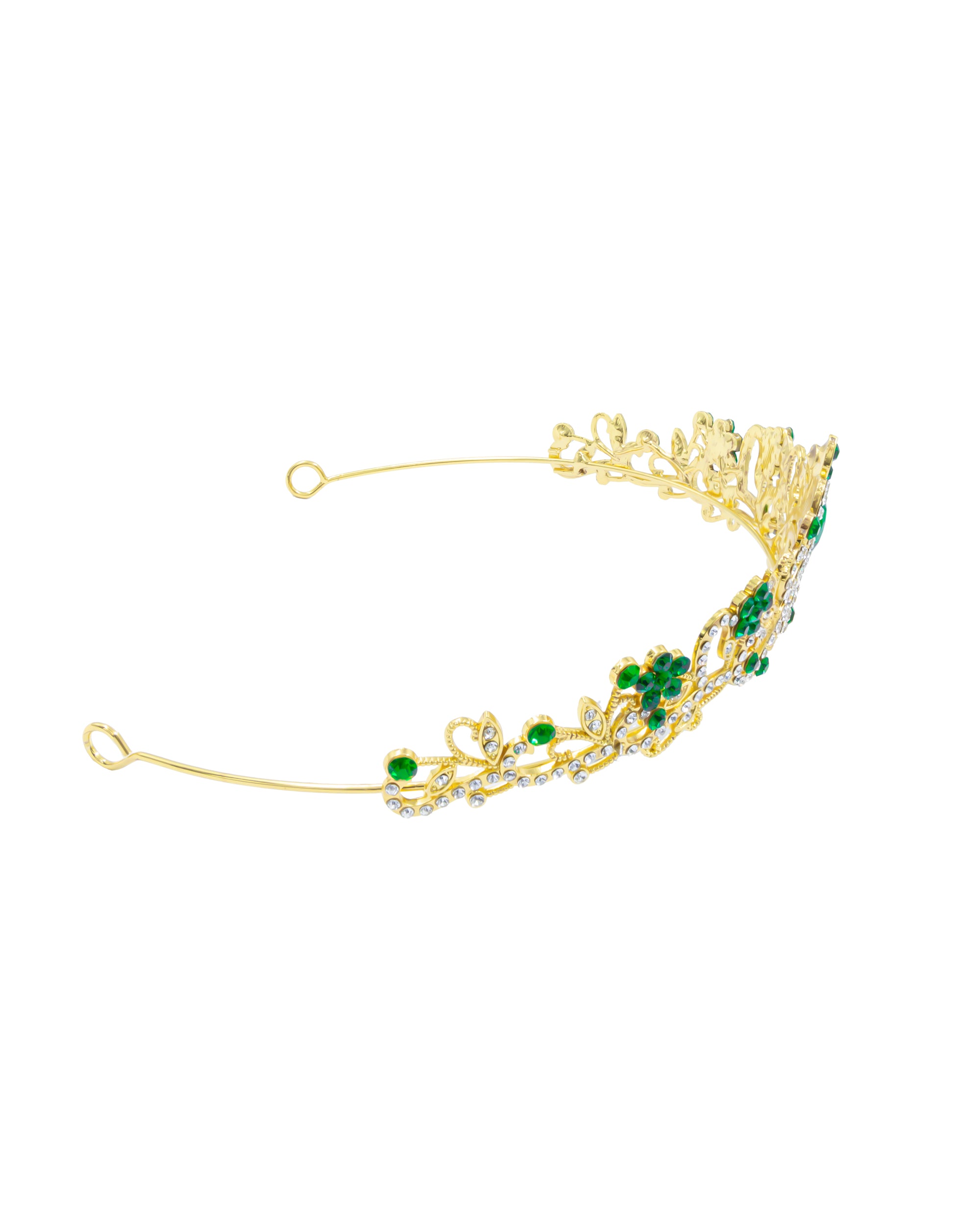 Corona Dorada de Diadema con piedras  - M124 Oro Laminado
