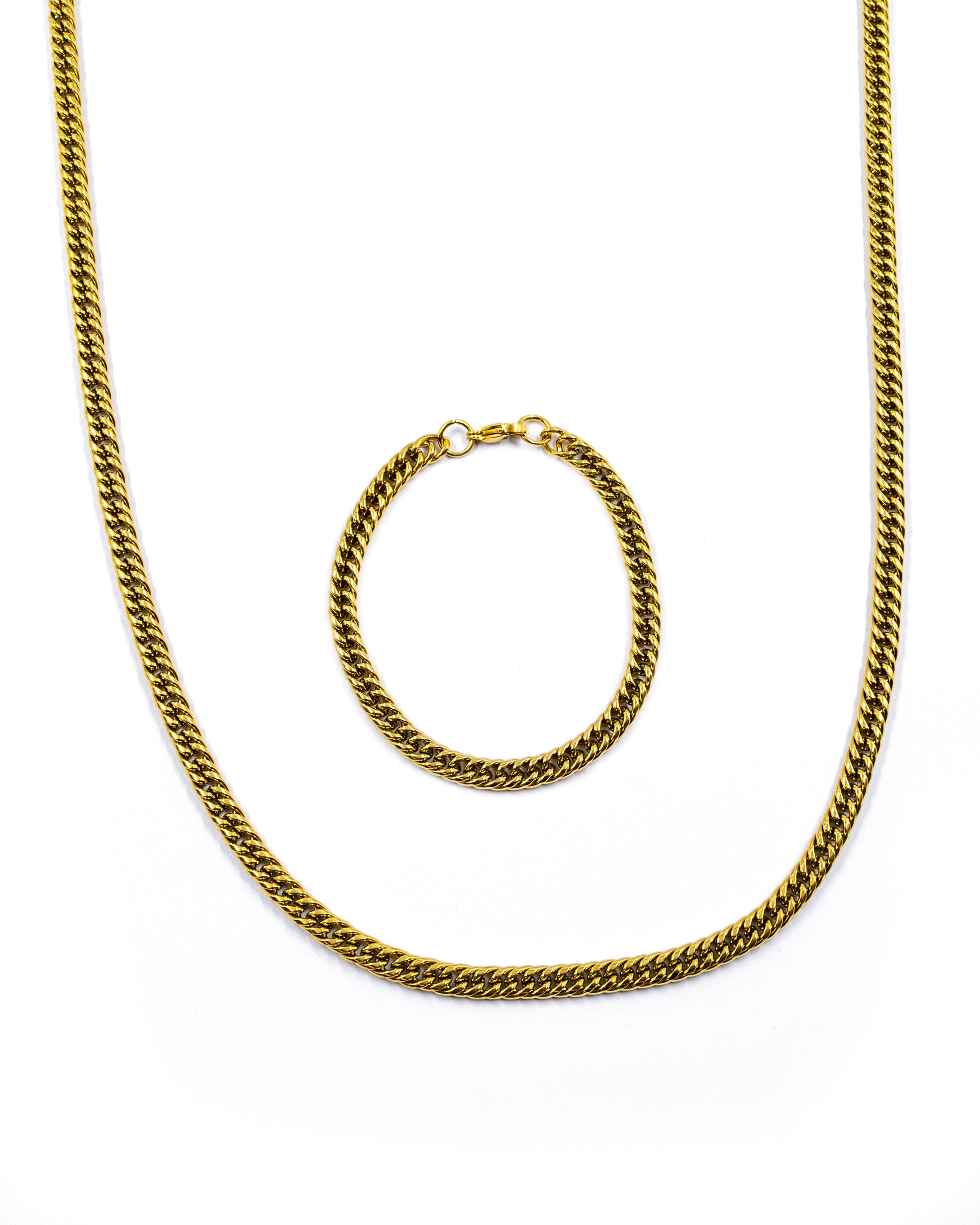 Cadena con Pulsera Dorada - M46 Acero Inoxidable