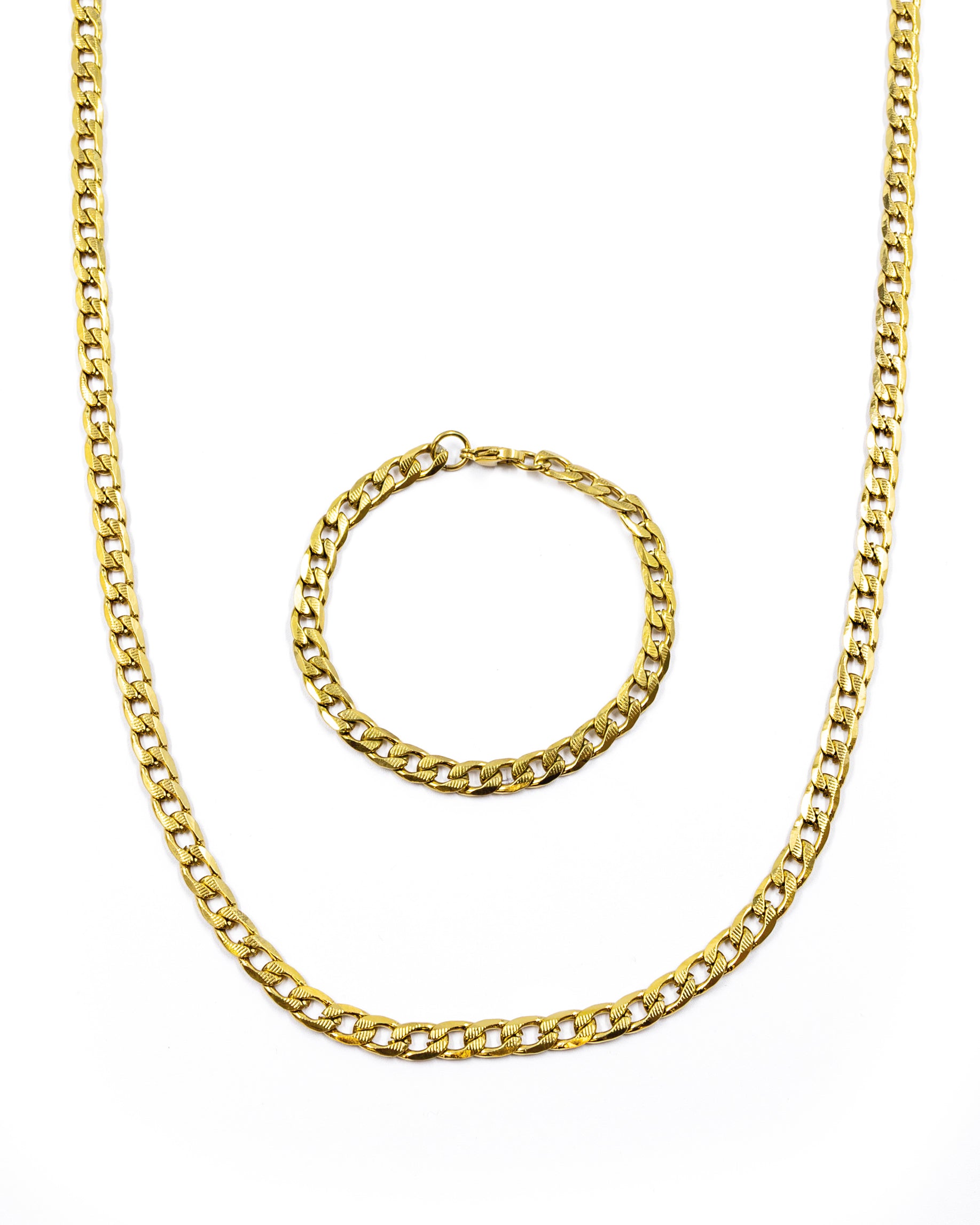 Cadena con Pulsera Dorada - M45 Acero Inoxidable