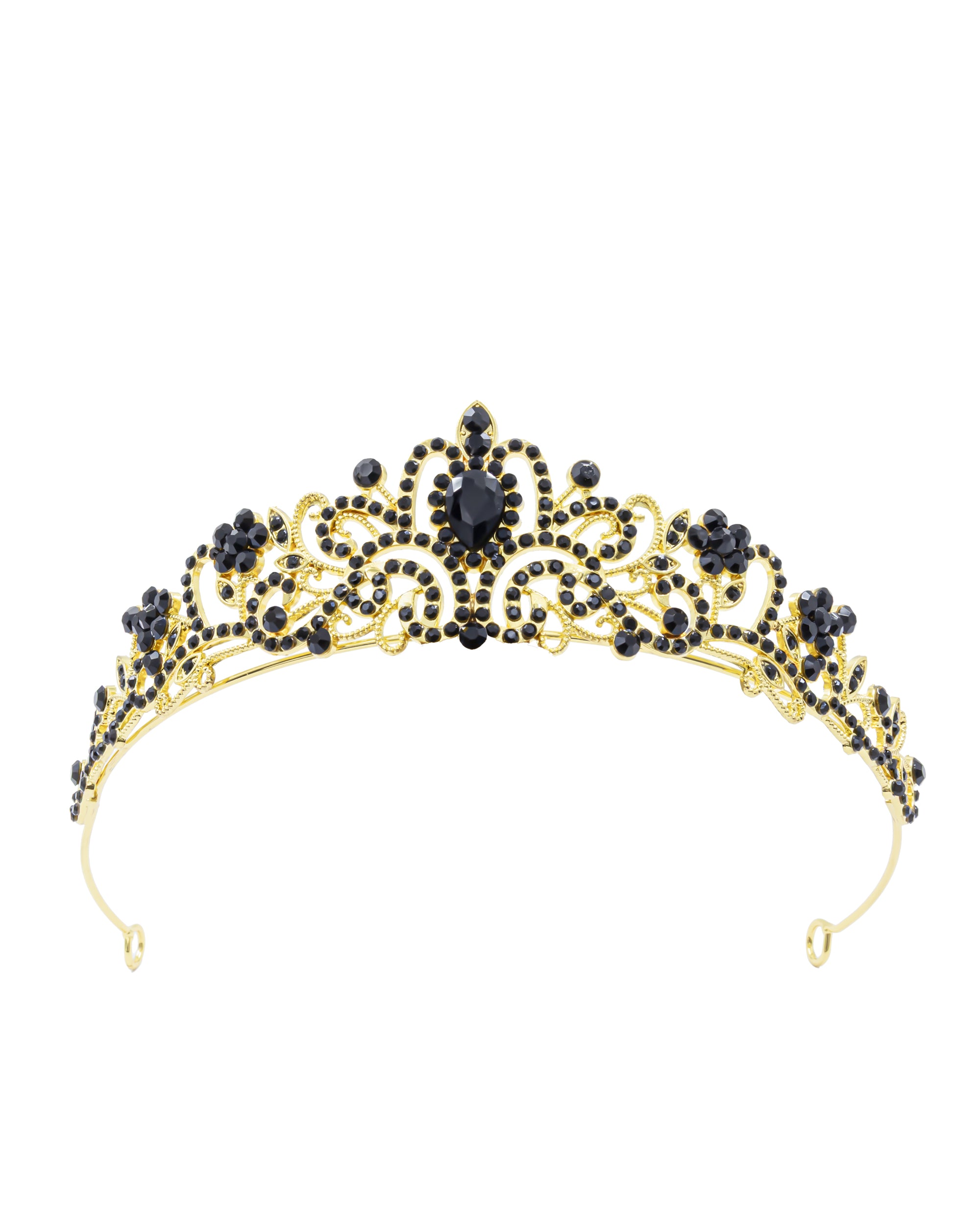Corona Dorada de Diadema con piedras  - M125 Oro Laminado