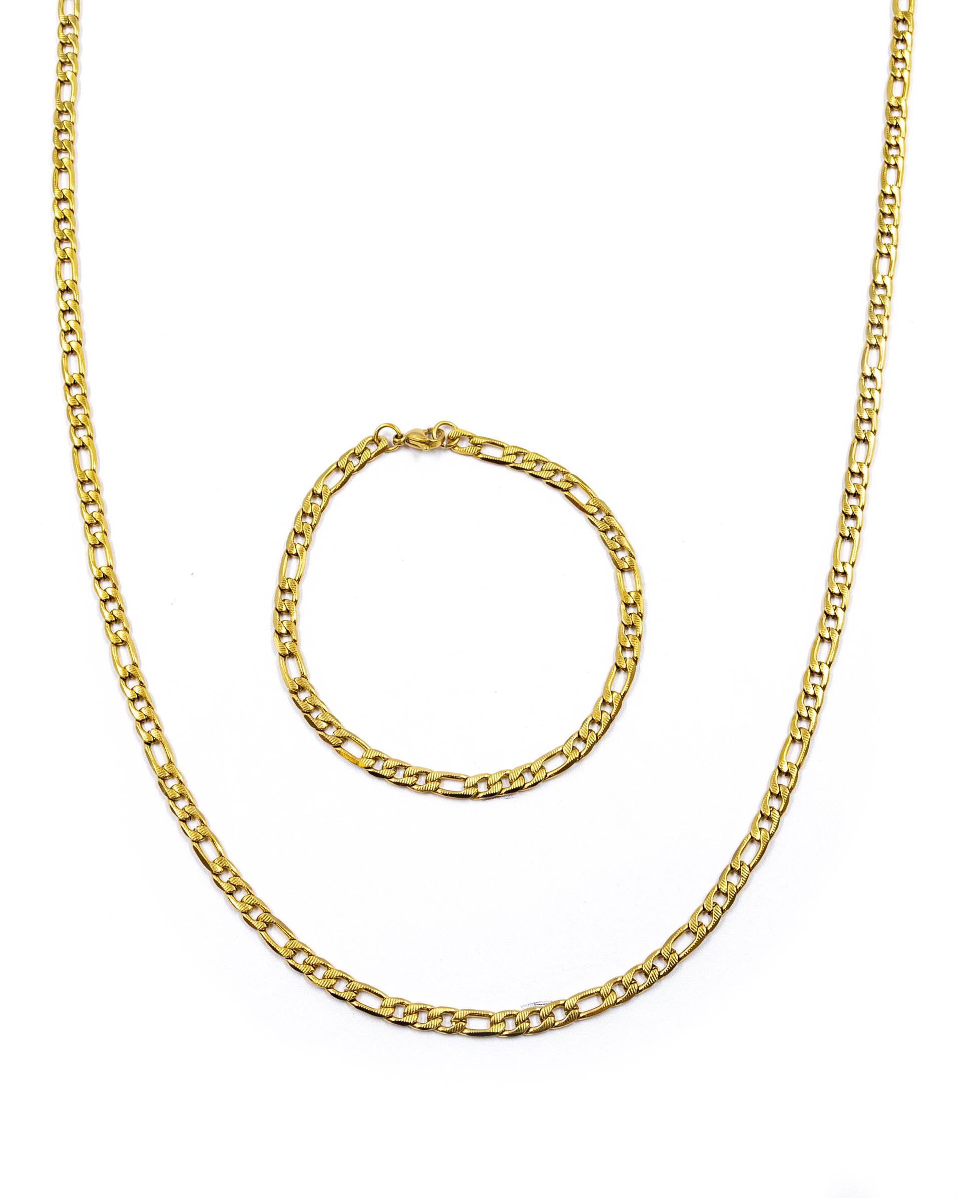 Cadena con Pulsera Dorada - M40 Acero Inoxidable