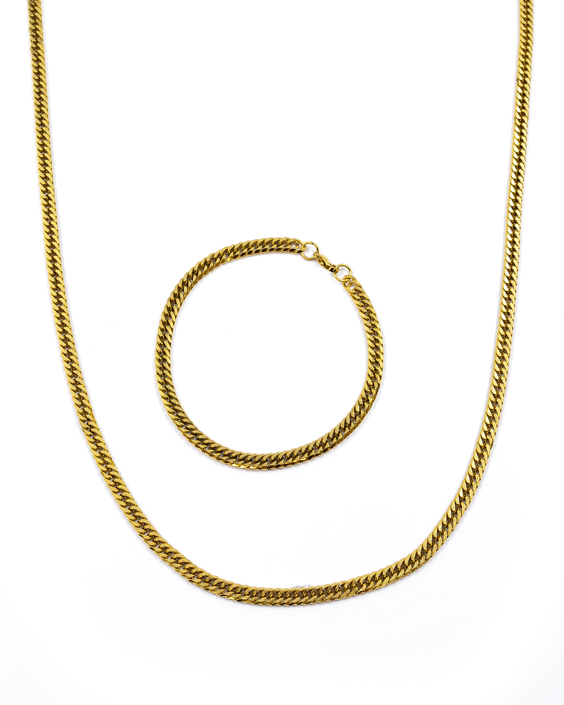 Cadena con Pulsera Dorada - M43 Acero Inoxidable