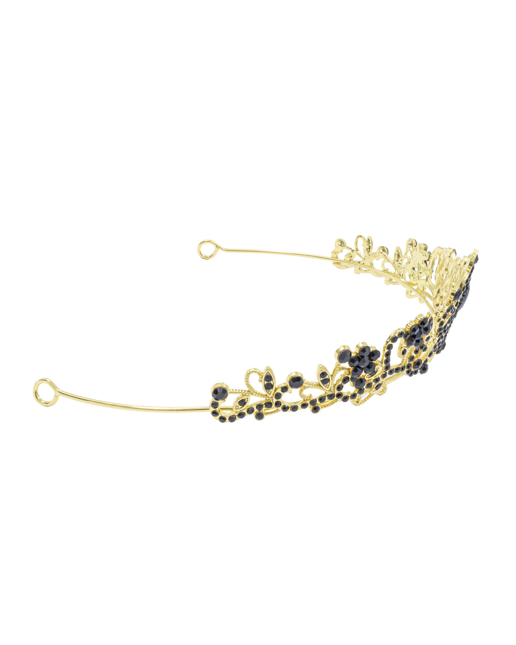 Corona Dorada de Diadema con piedras  - M125 Oro Laminado