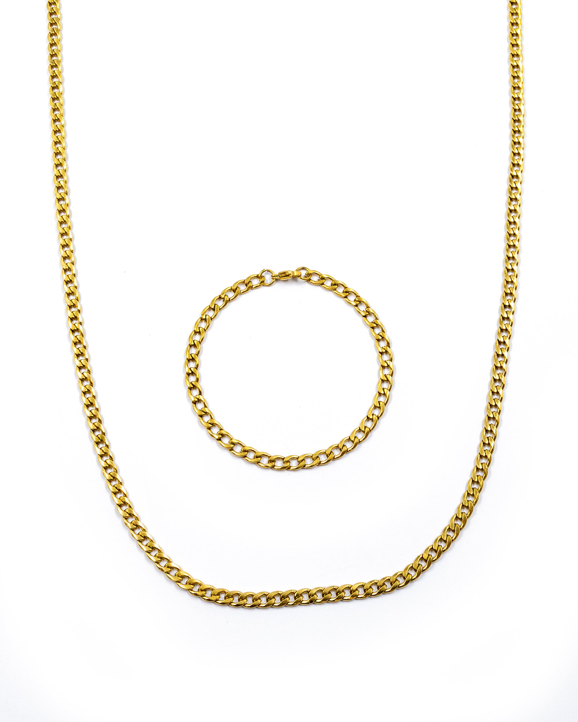 Cadena con Pulsera Dorada - M37 Acero Inoxidable