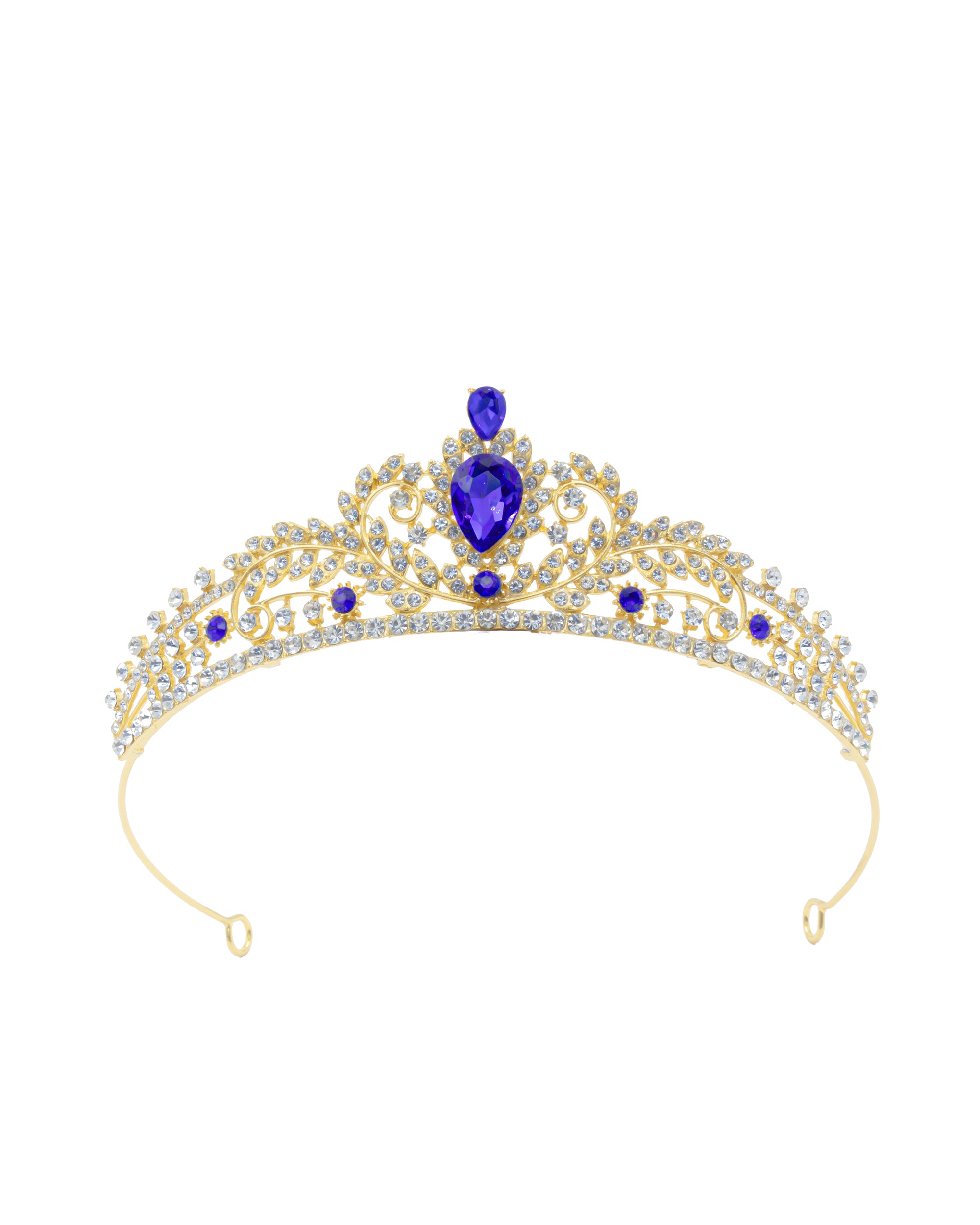 Corona Dorada de Diadema con piedras  - M126 Oro Laminado