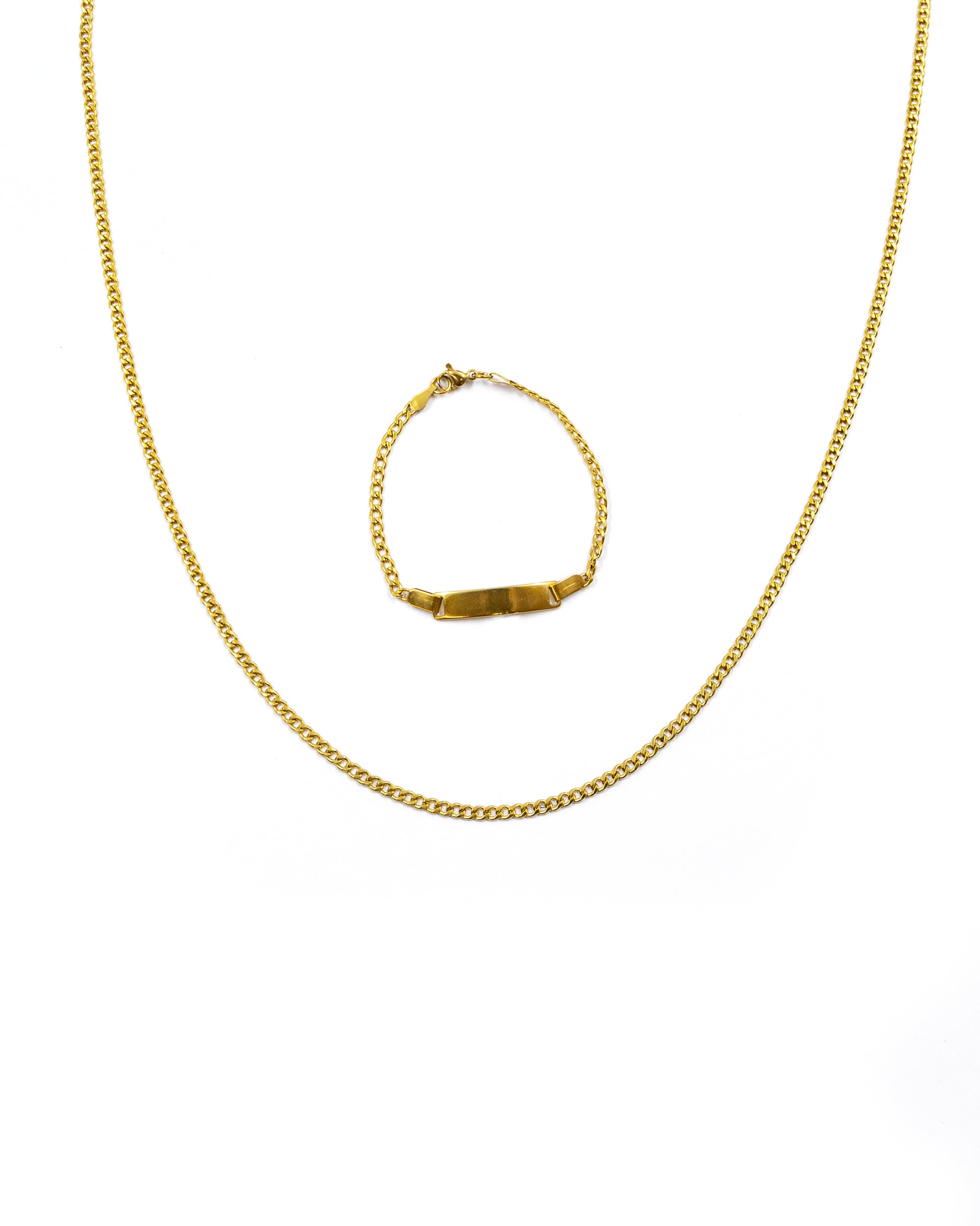 Cadena con Pulsera Dorada - M33 Acero Inoxidable