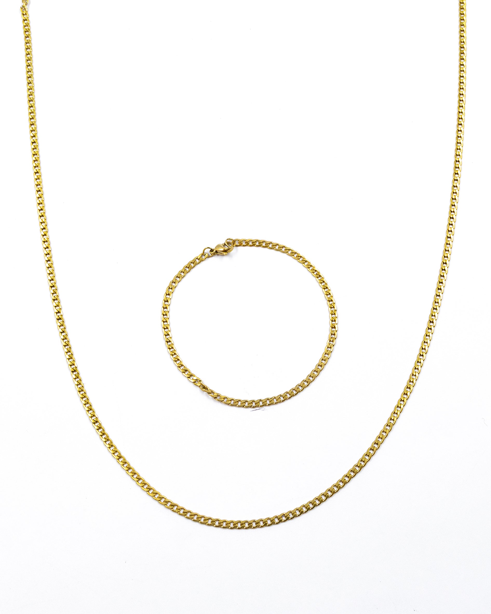 Cadena con Pulsera Dorada - M31 Acero Inoxidable