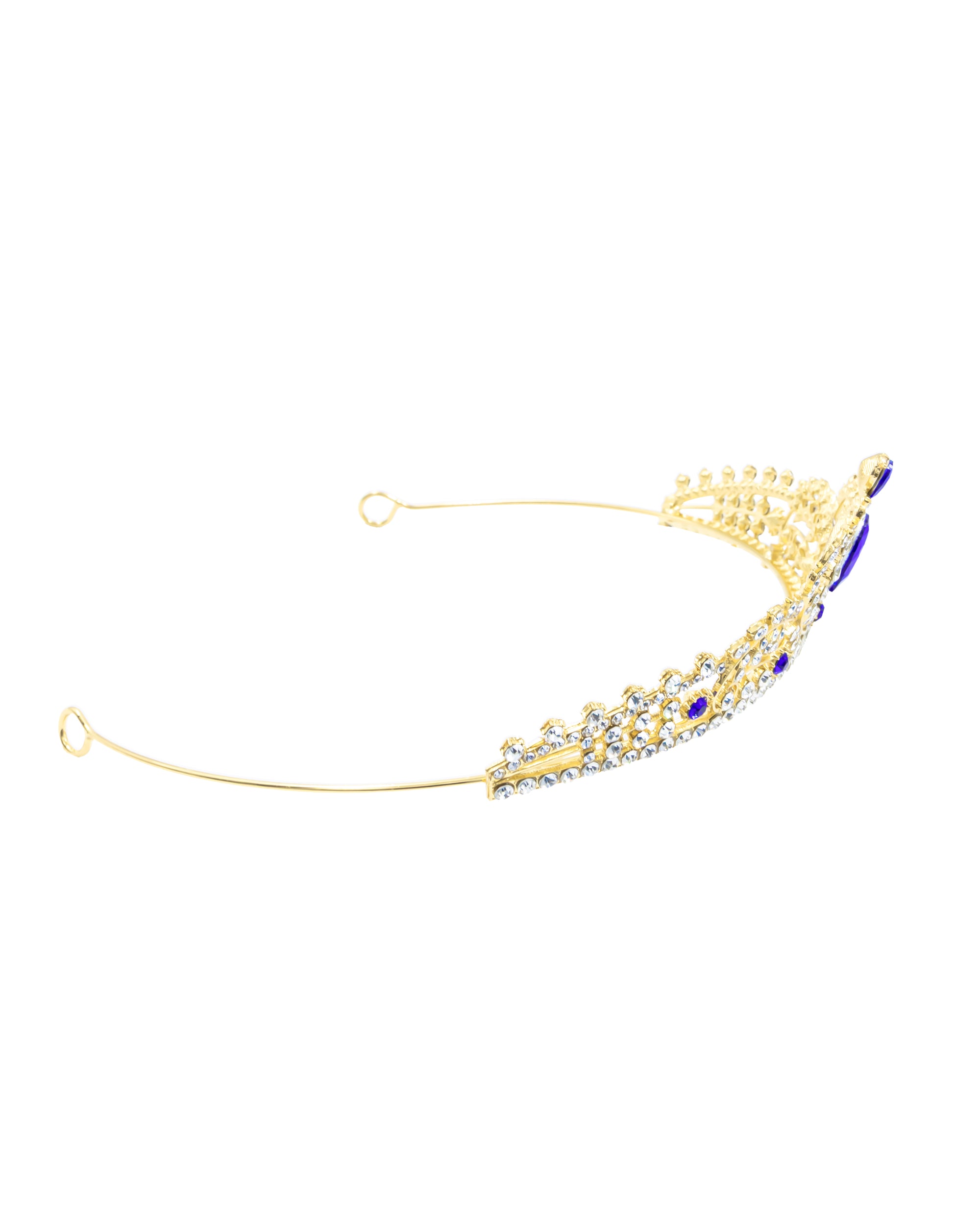 Corona Dorada de Diadema con piedras  - M126 Oro Laminado