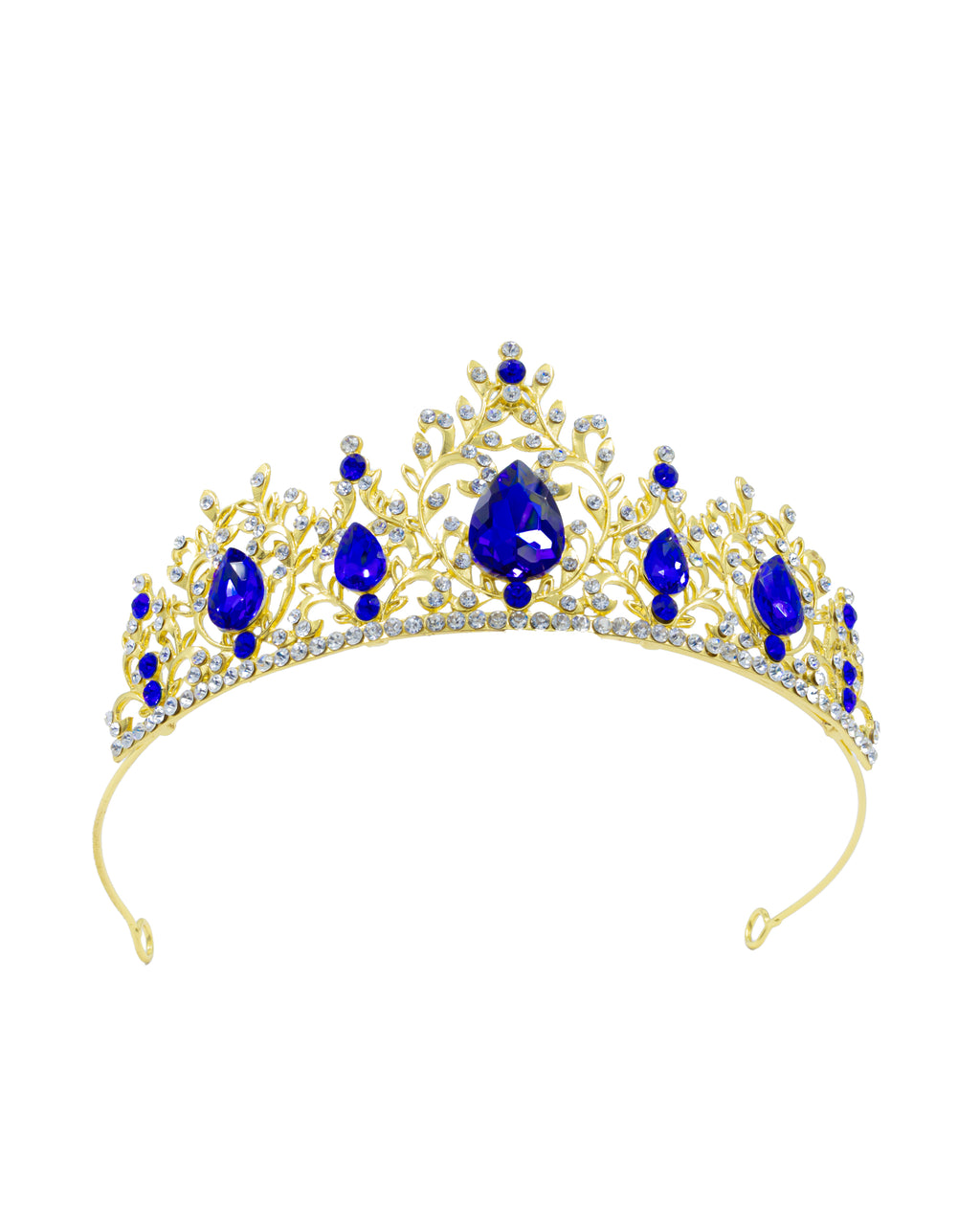 Corona Dorada de Diadema con piedras  - M127 Oro Laminado