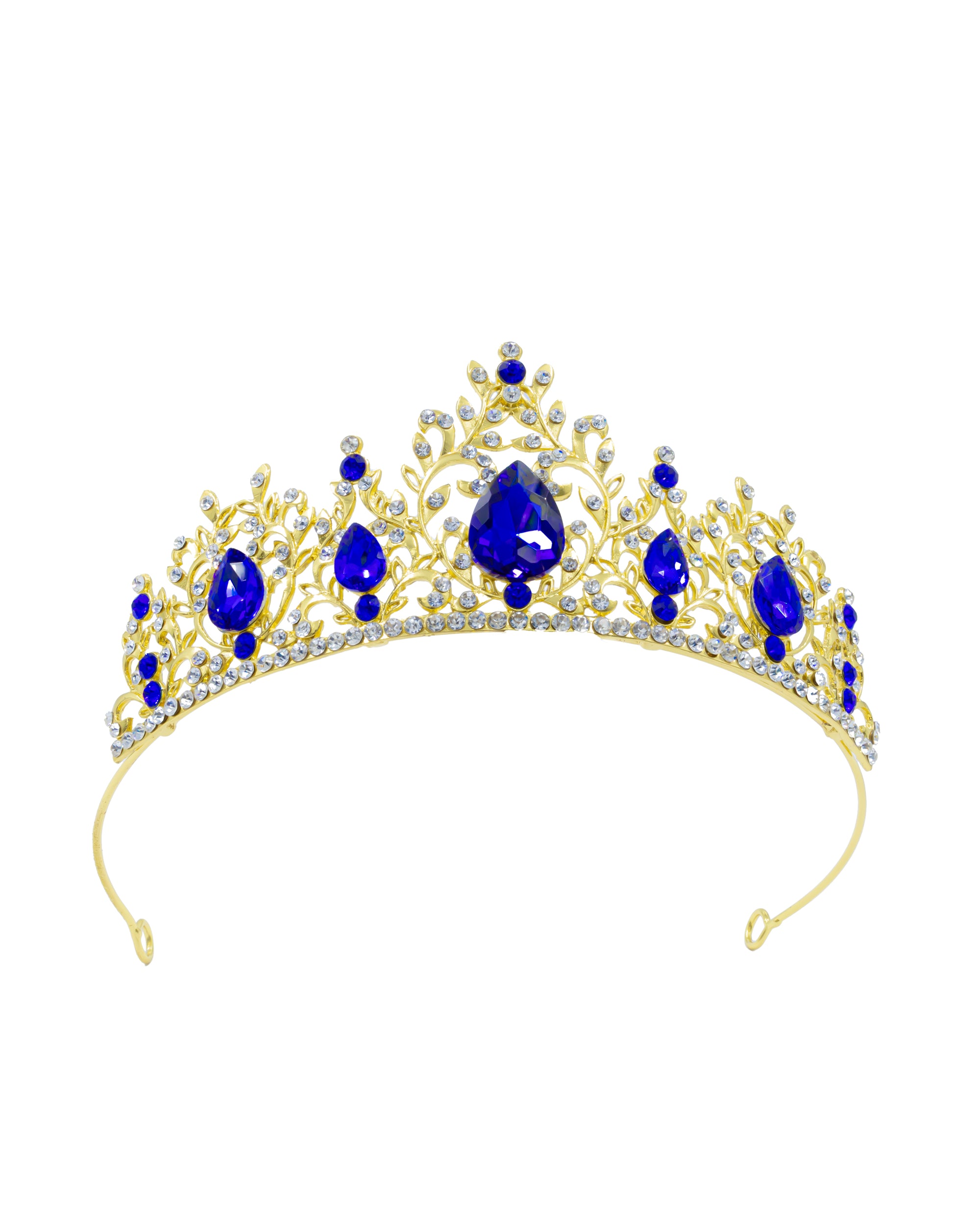 Corona Dorada de Diadema con piedras  - M127 Oro Laminado