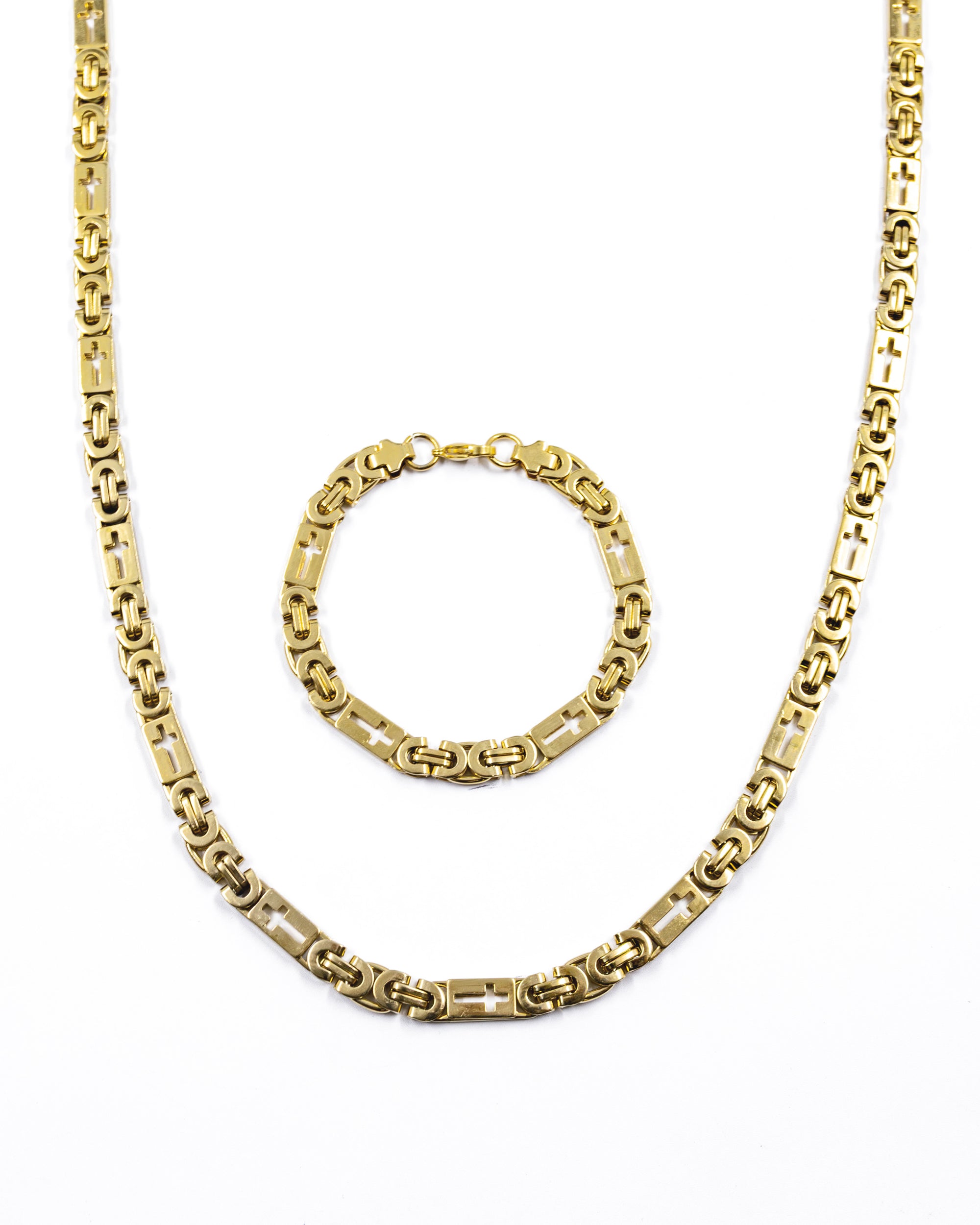 Cadena con Pulsera Dorada - M25 Acero Inoxidable