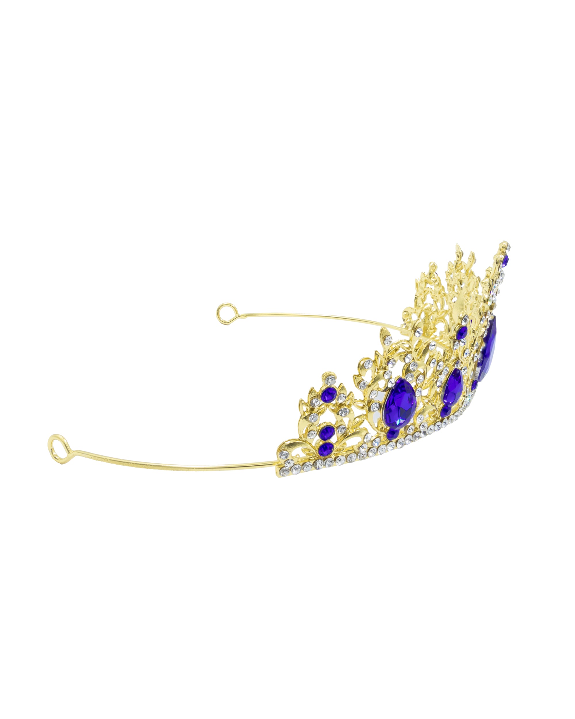 Corona Dorada de Diadema con piedras  - M127 Oro Laminado