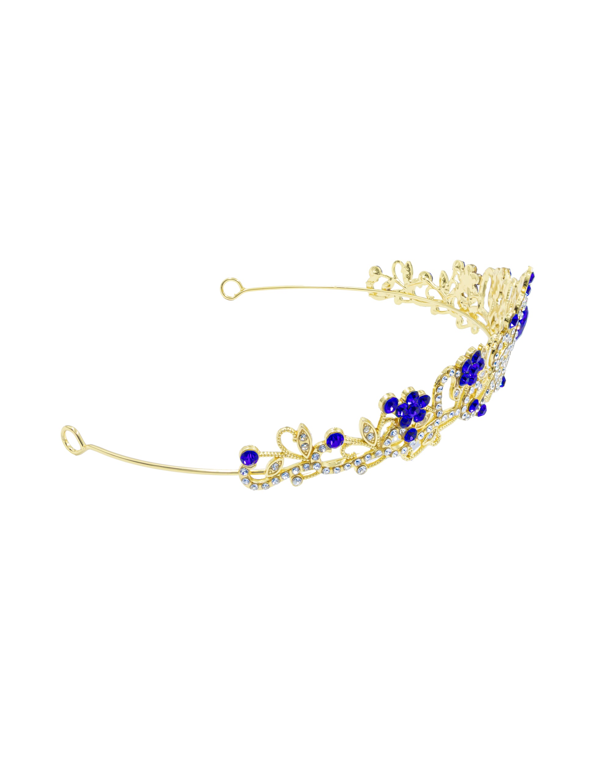 Corona Dorada de Diadema con piedras  - M128 Oro Laminado