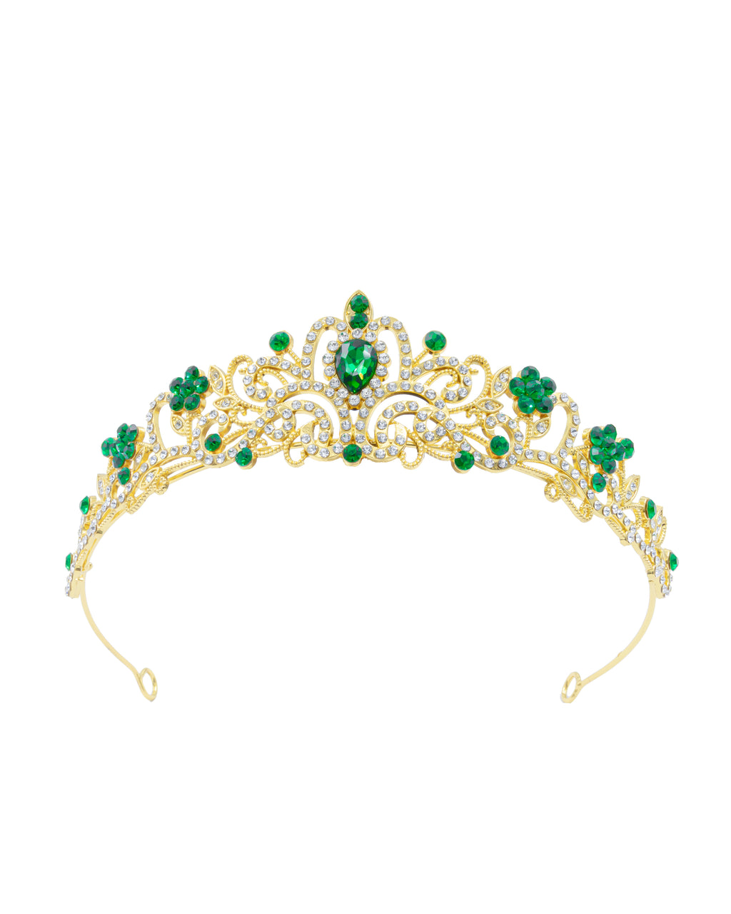Corona Dorada de Diadema con piedras  - M129 Oro Laminado