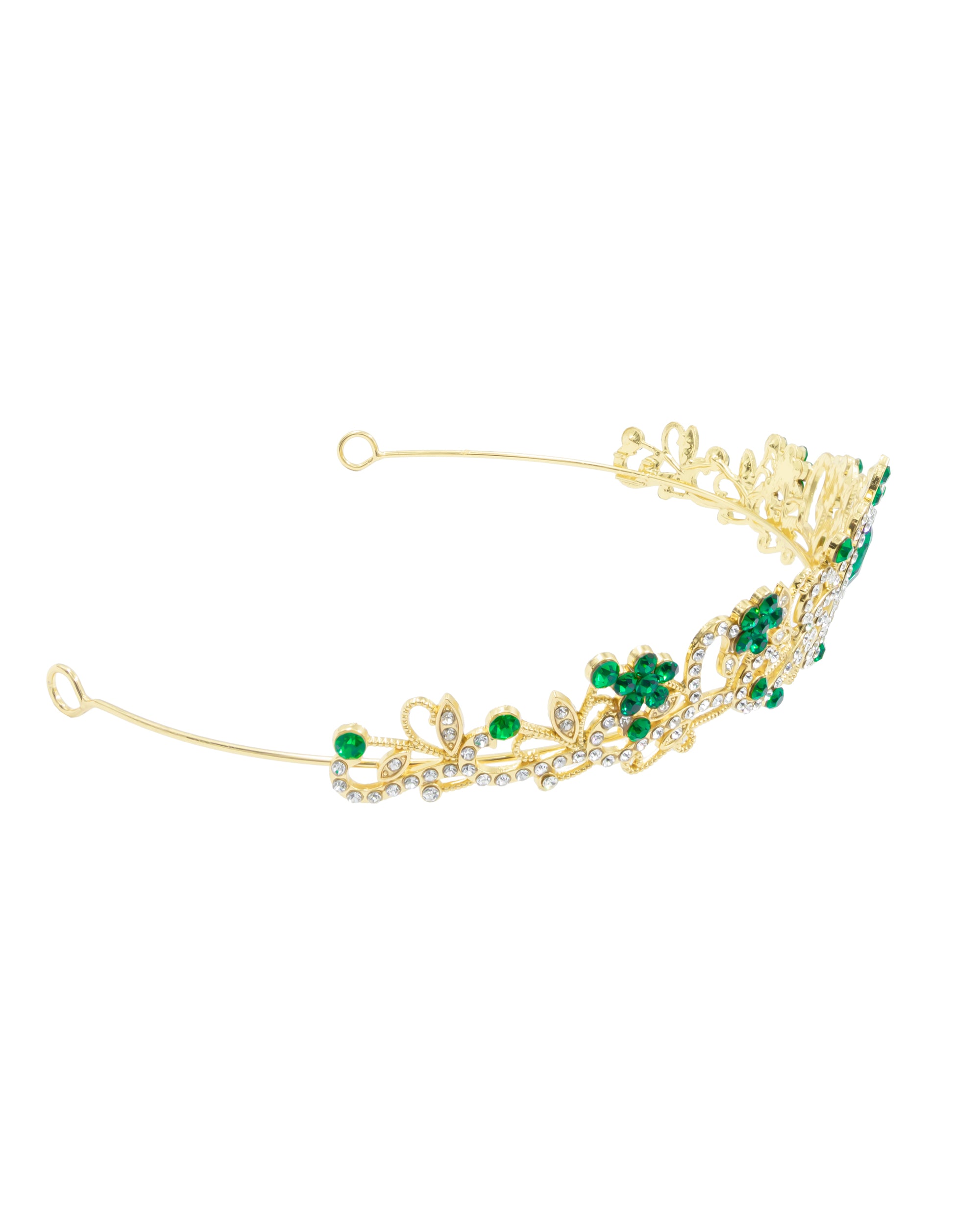 Corona Dorada de Diadema con piedras  - M129 Oro Laminado