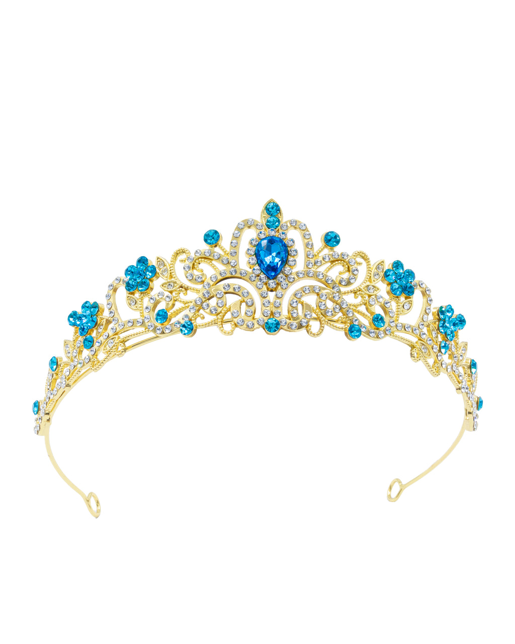 Corona Dorada de Diadema con piedras  - M130 Oro Laminado