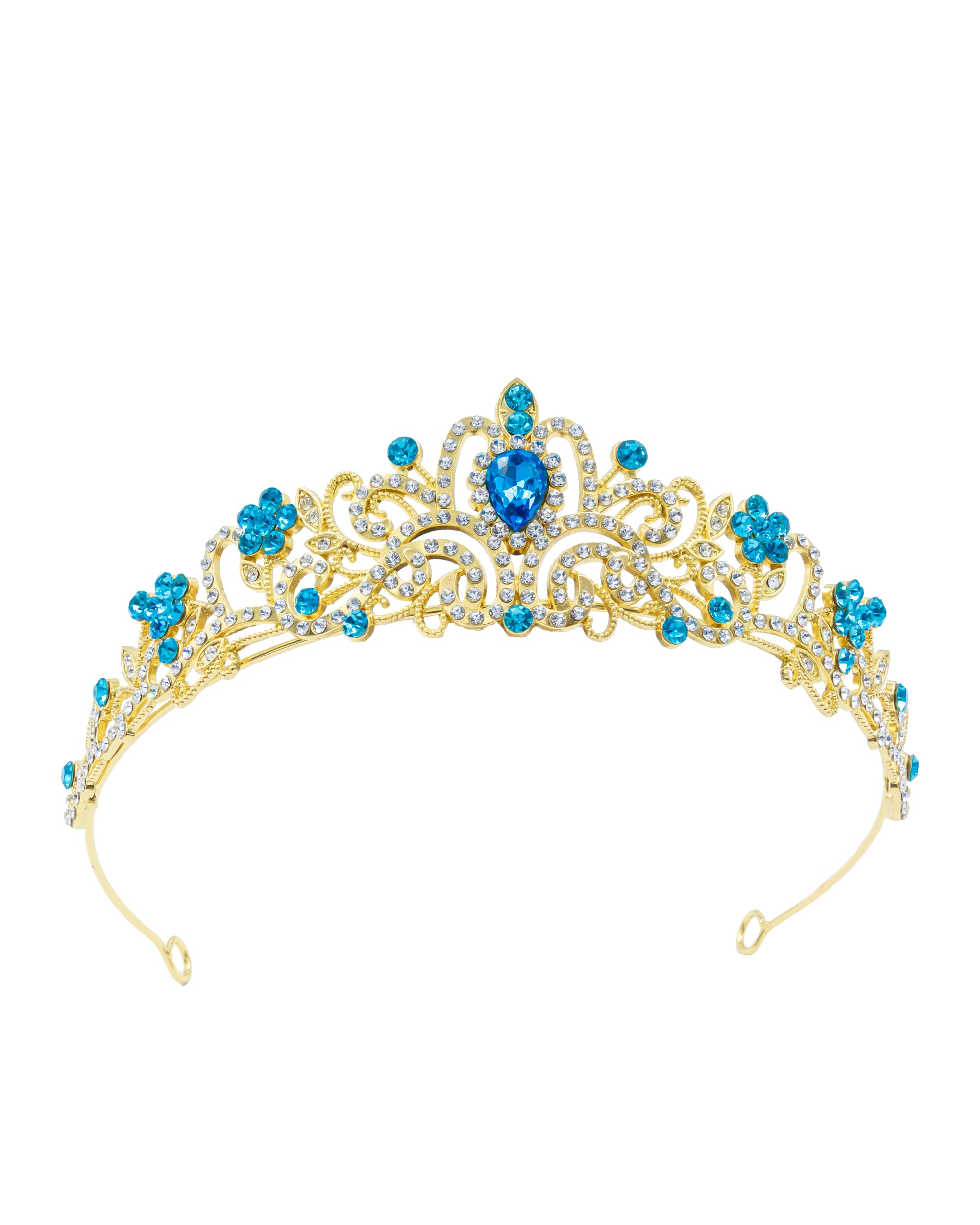Corona Dorada de Diadema con piedras  - M130 Oro Laminado