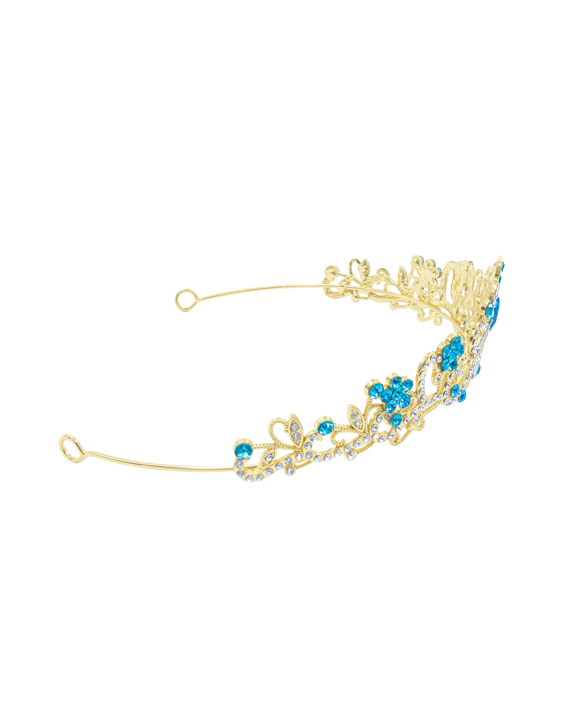 Corona Dorada de Diadema con piedras  - M130 Oro Laminado