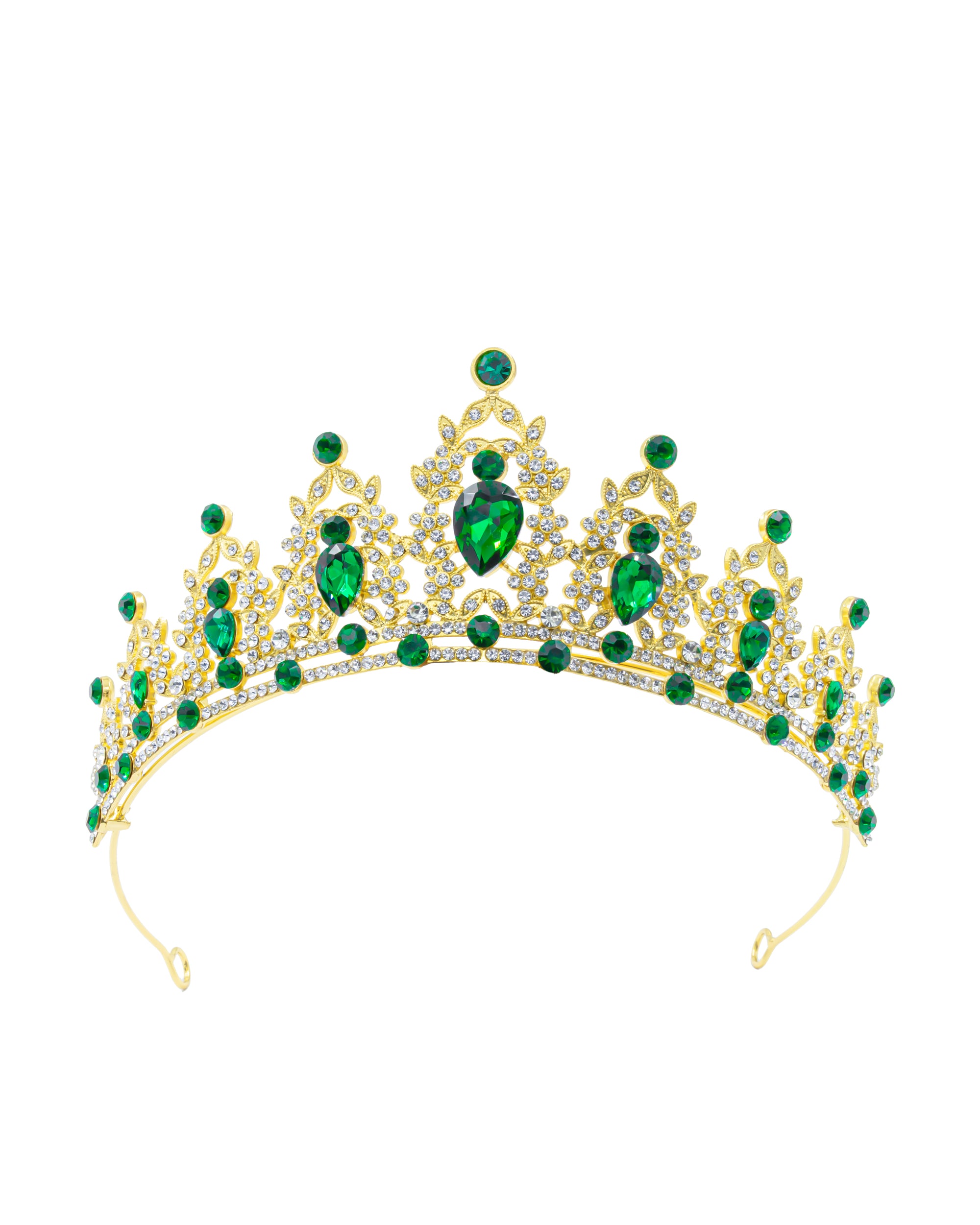 Corona Dorada de Diadema con piedras  - M132 Oro Laminado
