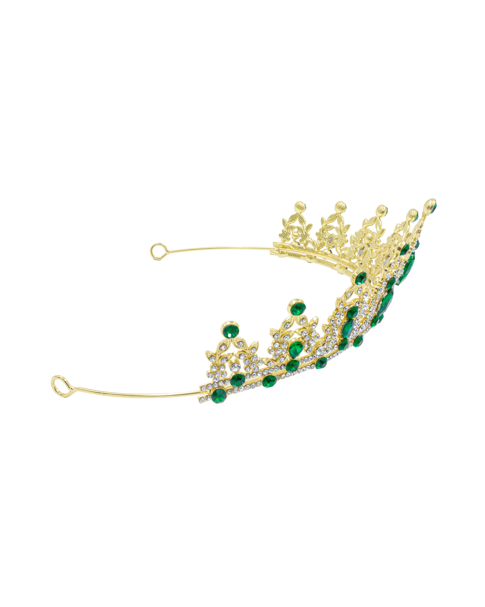 Corona Dorada de Diadema con piedras  - M132 Oro Laminado