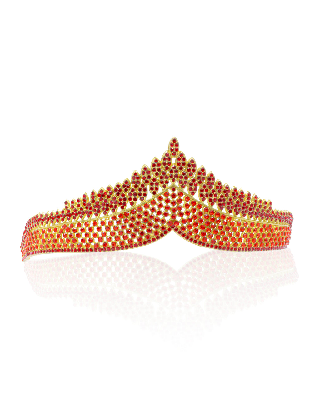 Corona Dorada de Diadema con piedras  - M133 Oro Laminado