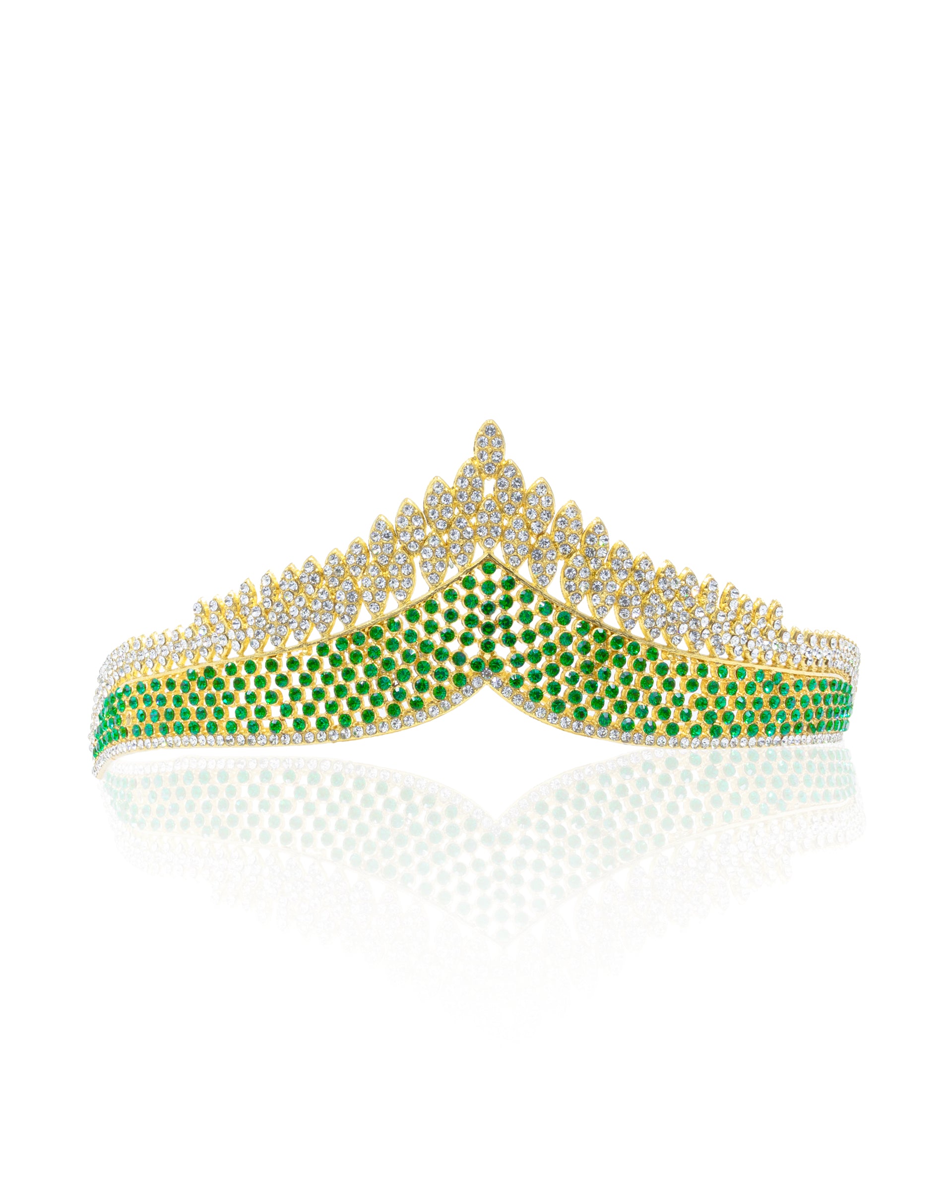 Corona Dorada de Diadema con piedras  - M134 Oro Laminado