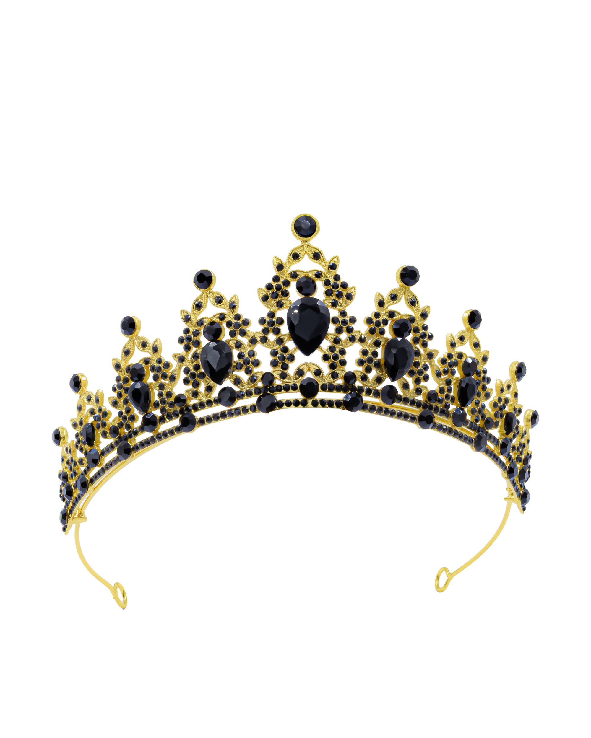 Corona Dorada de Diadema con piedras  - M135 Oro Laminado