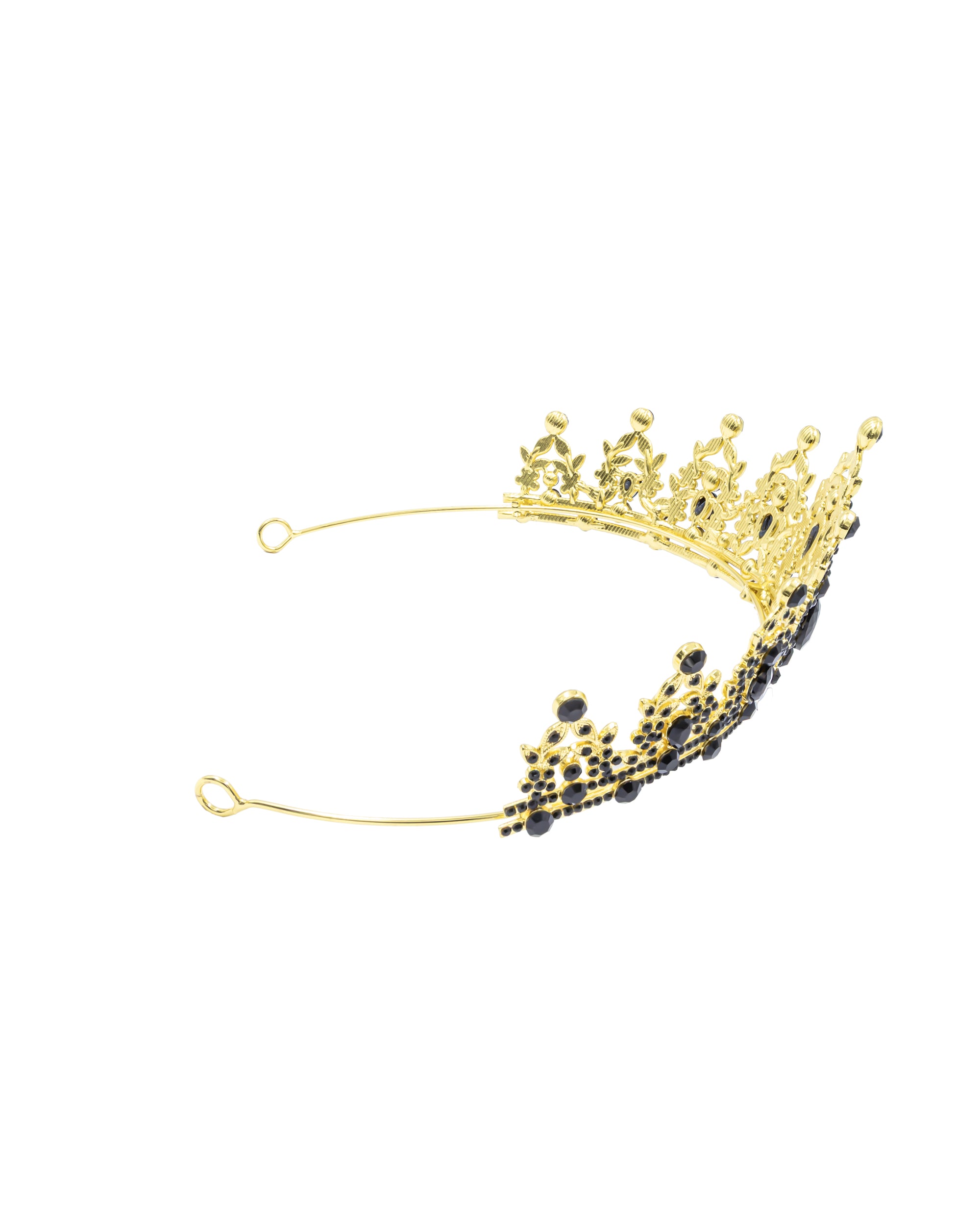 Corona Dorada de Diadema con piedras  - M135 Oro Laminado