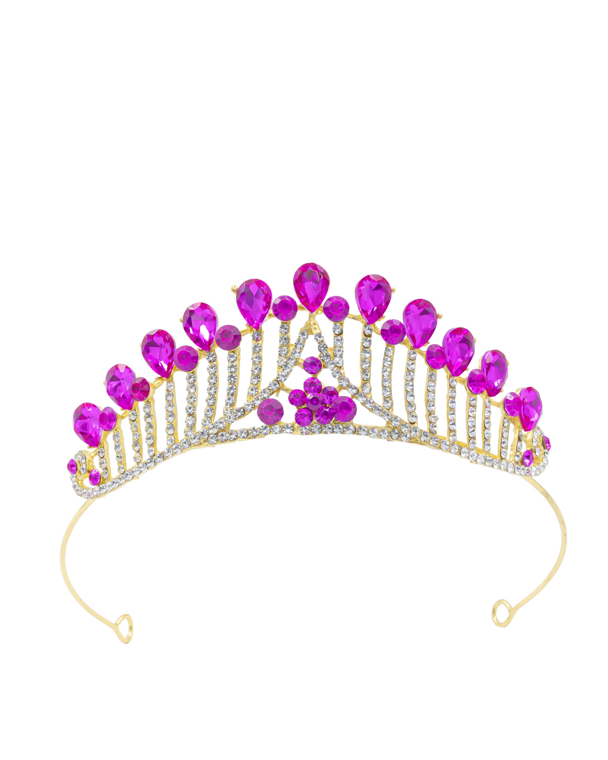 Corona Dorada de Diadema con piedras  - M136 Oro Laminado