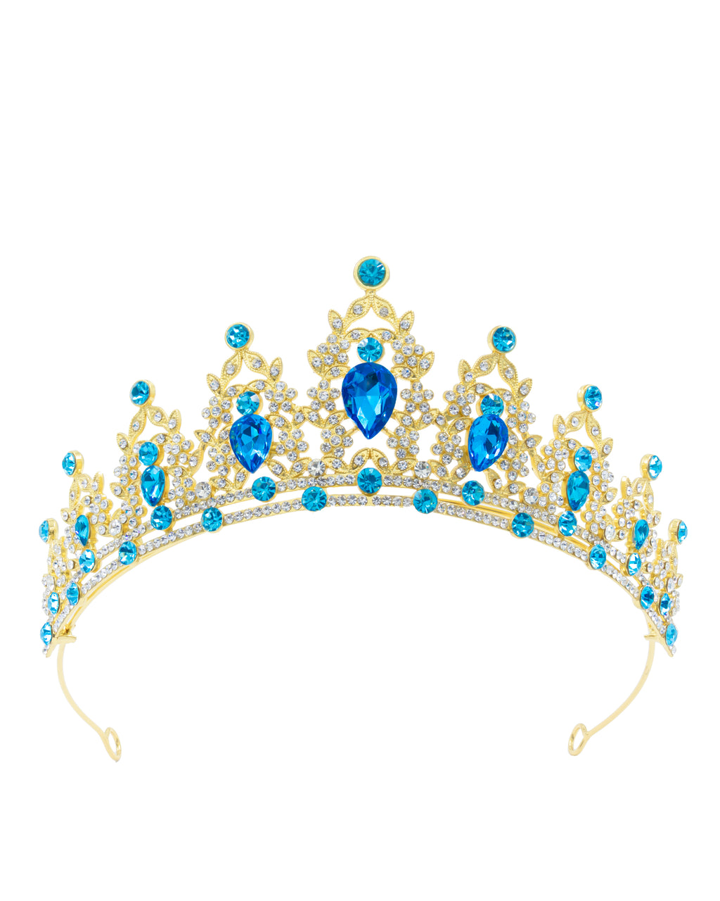 Corona Dorada de Diadema con piedras  - M137 Oro Laminado