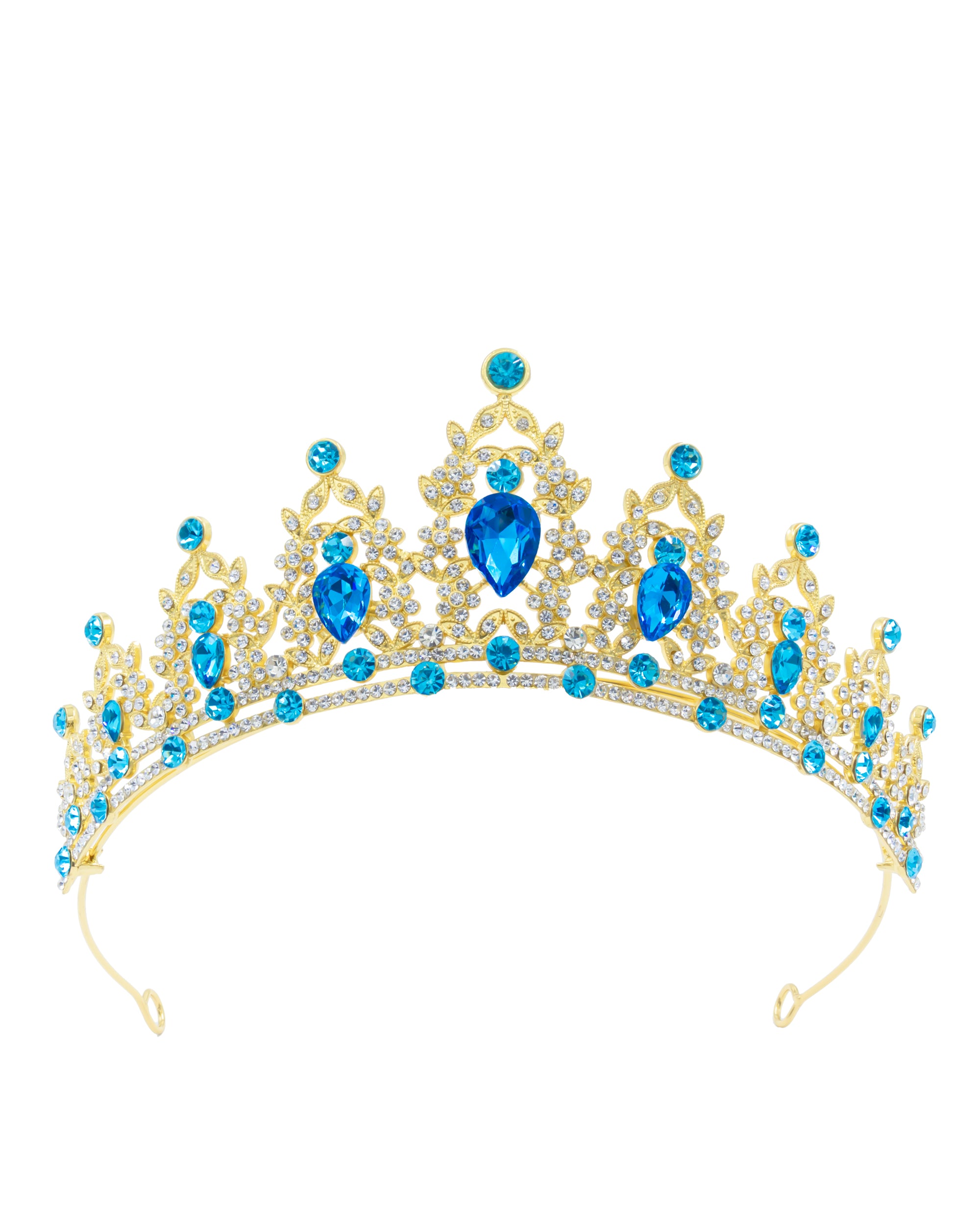 Corona Dorada de Diadema con piedras  - M137 Oro Laminado