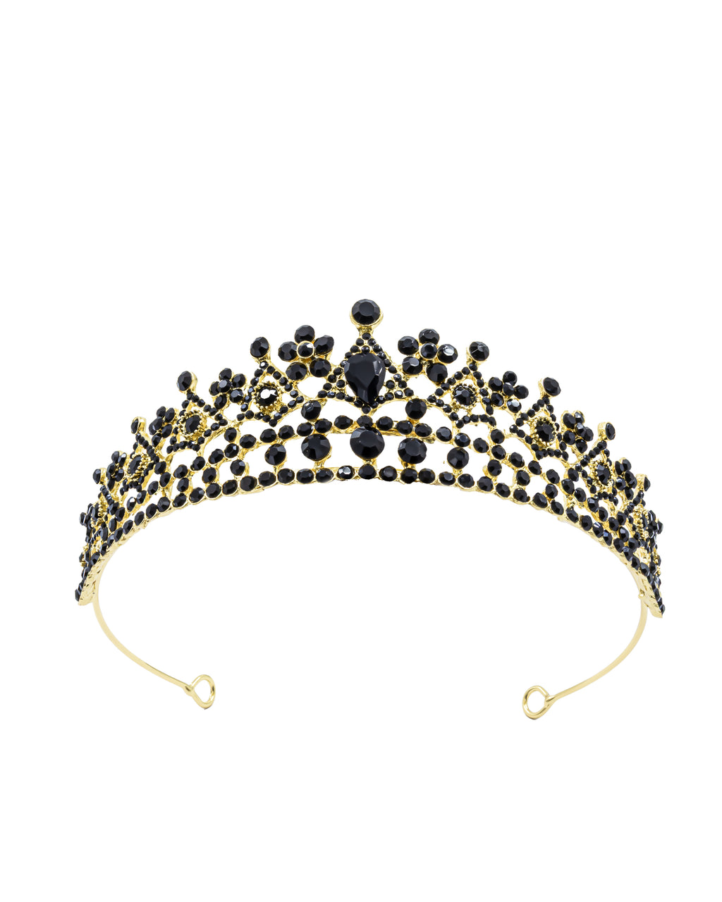Corona Dorada de Diadema con piedras  - M138 Oro Laminado