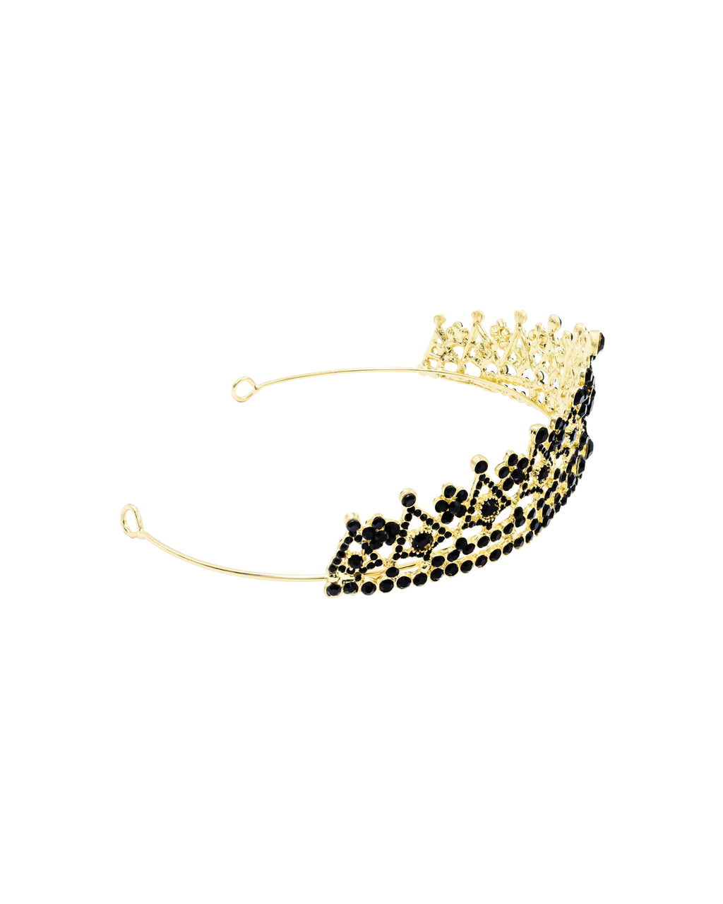 Corona Dorada de Diadema con piedras  - M138 Oro Laminado