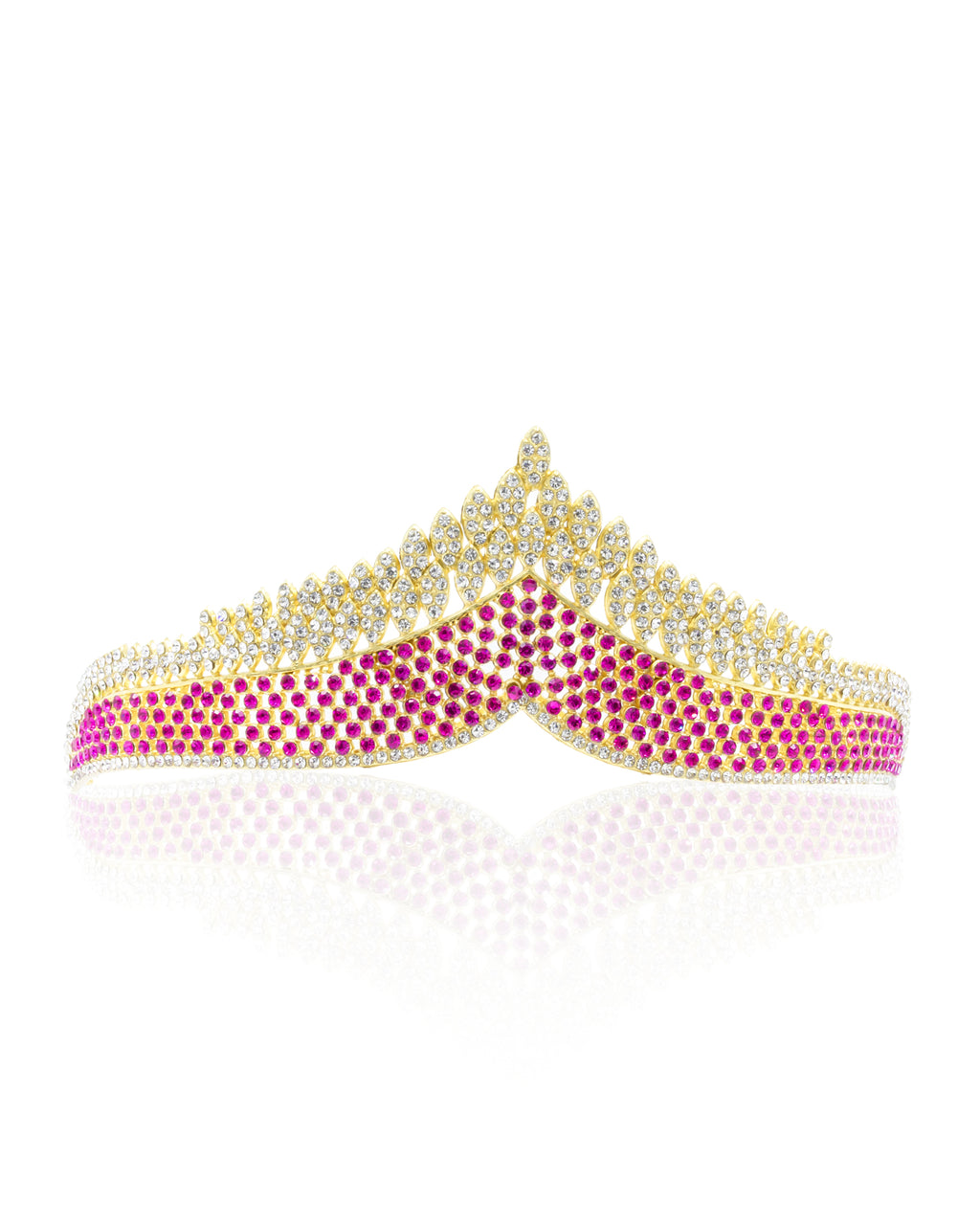 Corona Dorada de Diadema con piedras  - M139 Oro Laminado