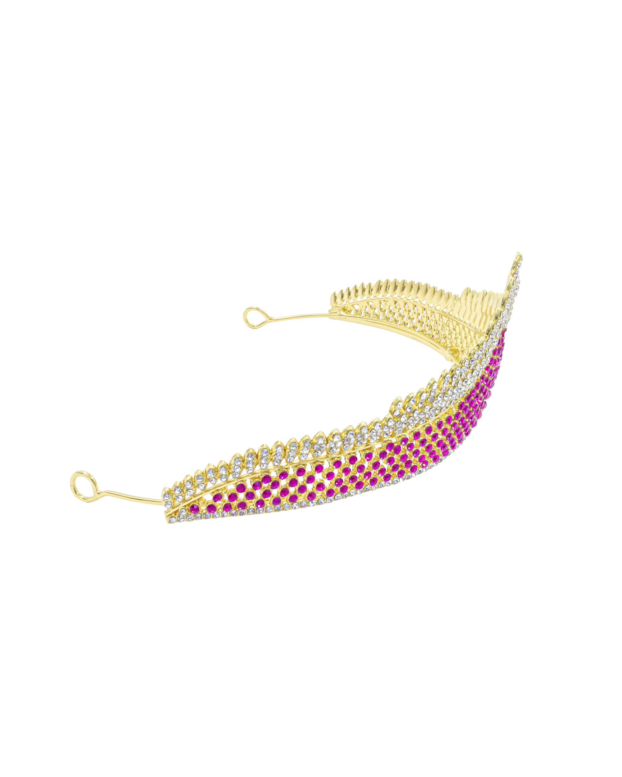 Corona Dorada de Diadema con piedras  - M139 Oro Laminado