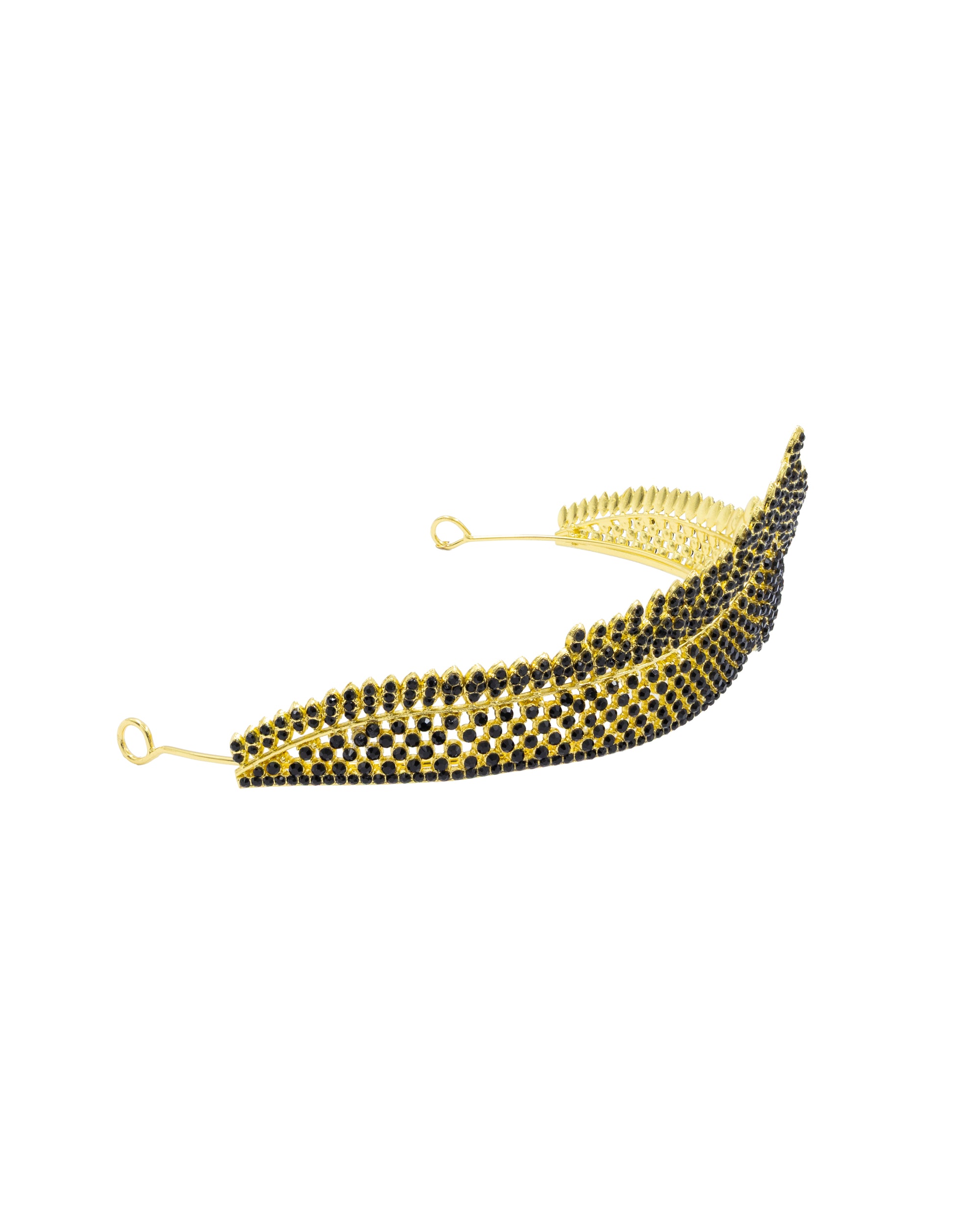 Corona Dorada de Diadema con piedras  - M140 Oro Laminado