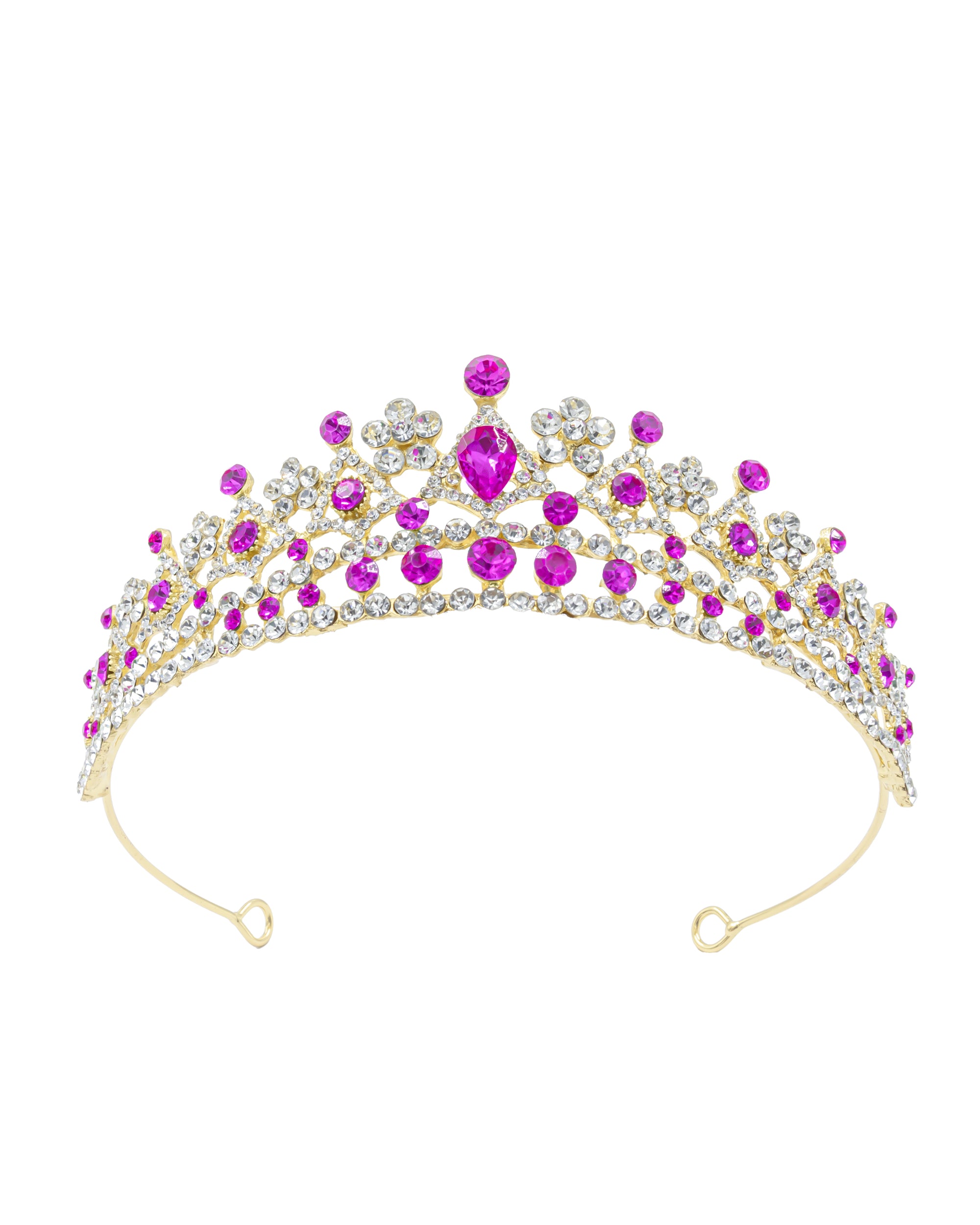 Corona Dorada de Diadema con piedras  - M141 Oro Laminado